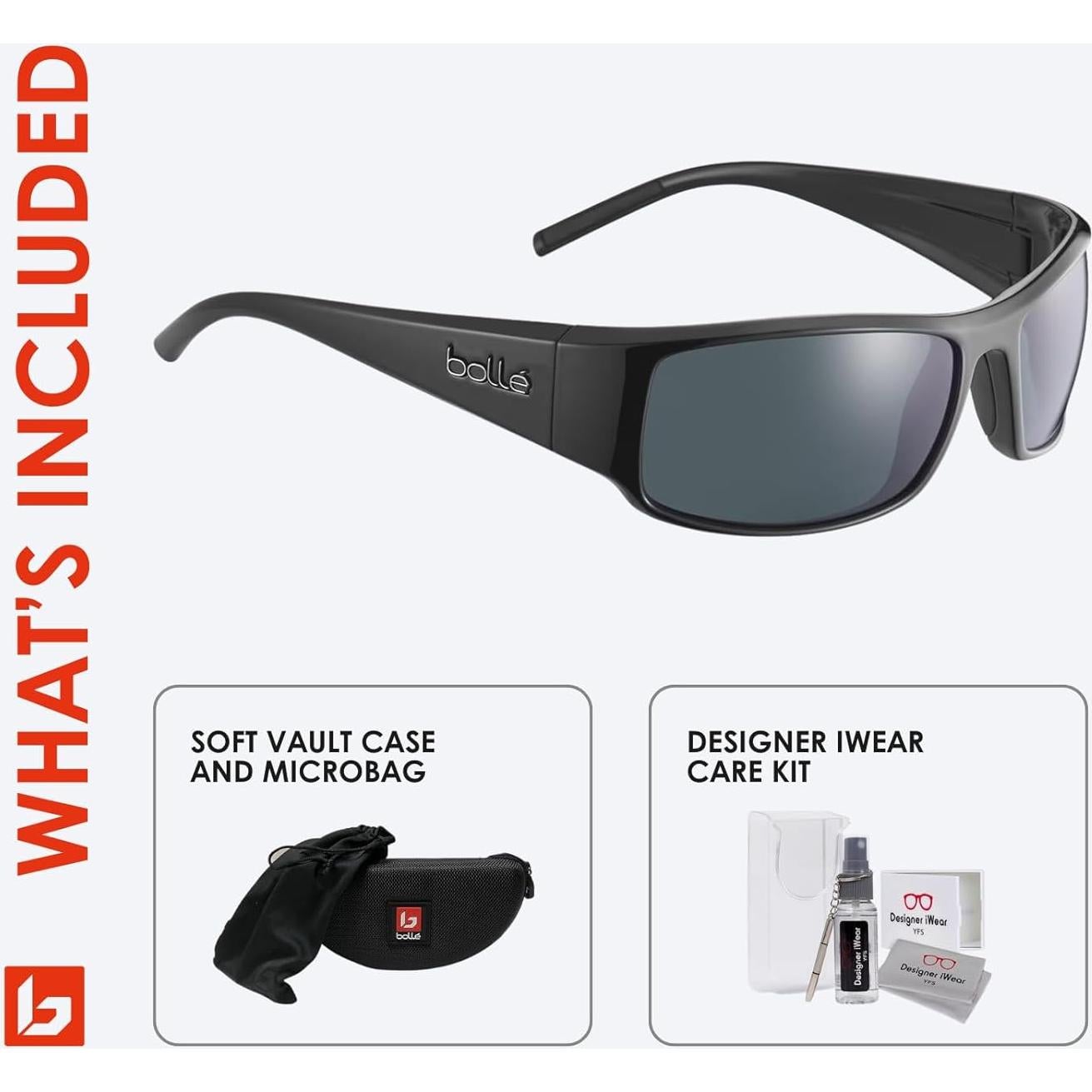 Gafas de Sol Bolle 63mm Envolventes para Hombres y Mujeres