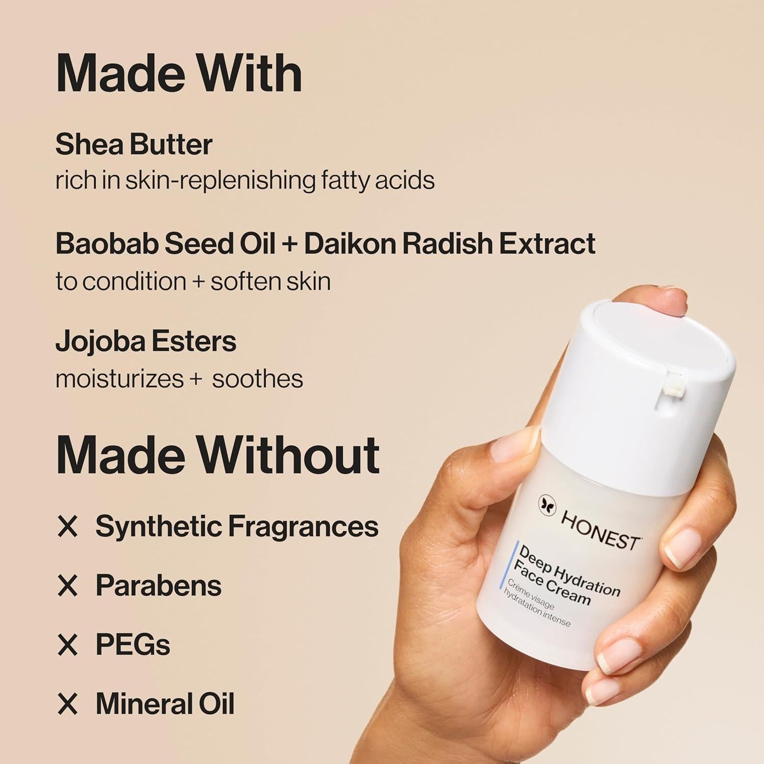 Crema Facial Hidratante Profunda Honest Beauty 50 ml Piel Seca