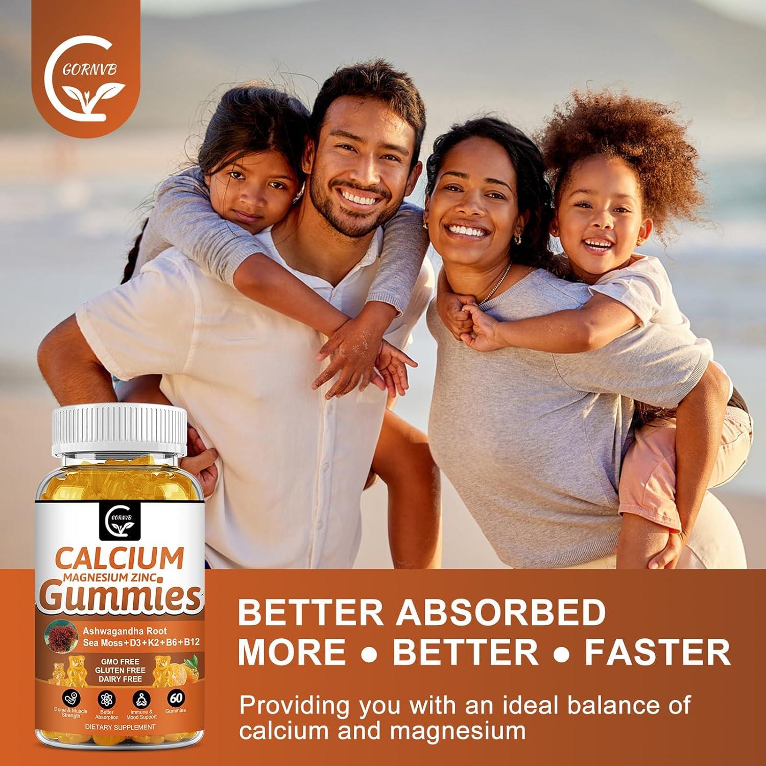 Gomas de Calcio GORNVB 1200mg con Vitamina D3, K2, B12 y B6