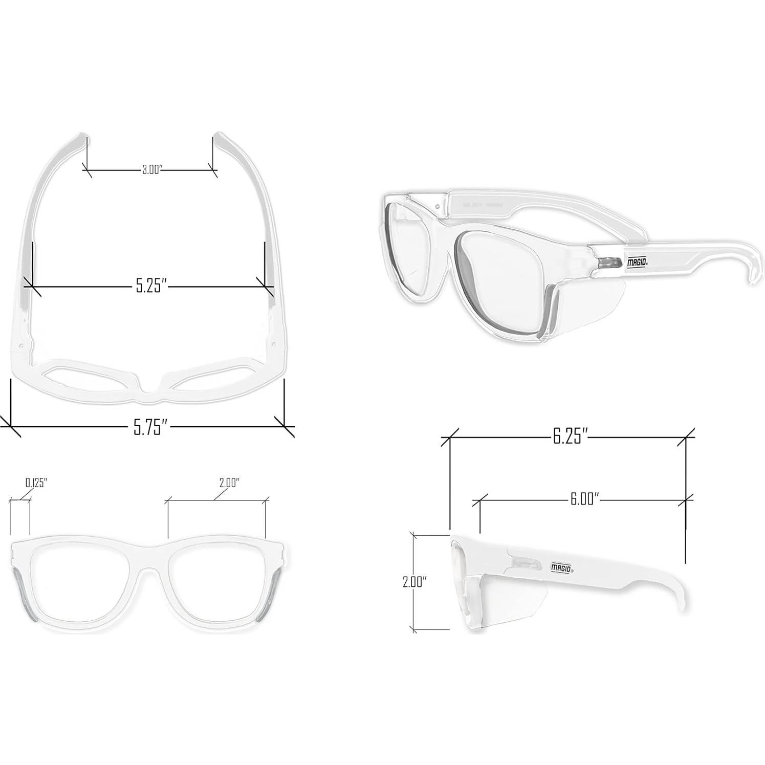 Gafas de Seguridad MAGID Y50 Antivaho con Protectores Laterales
