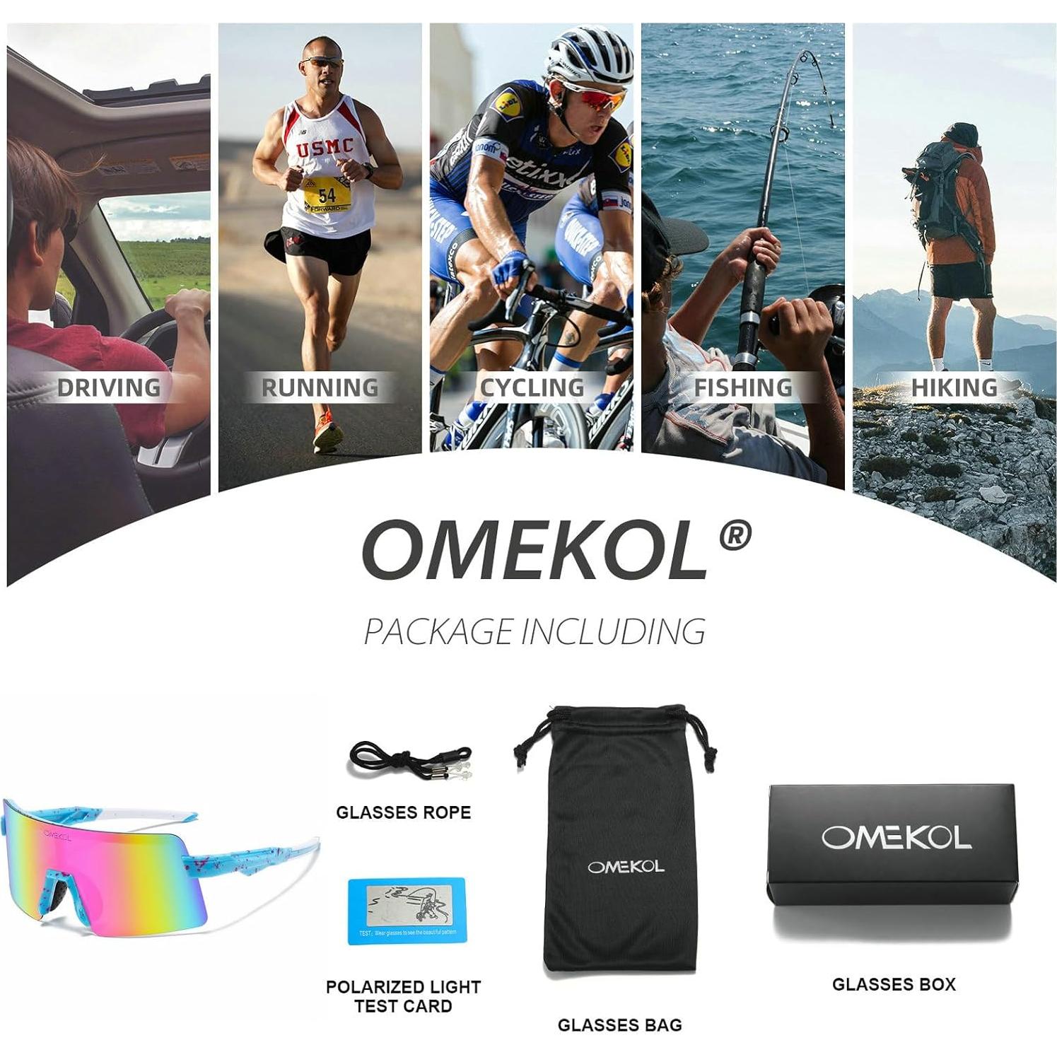 Gafas de Sol Polarizadas OMEKOL para Adultos y Jóvenes UV400