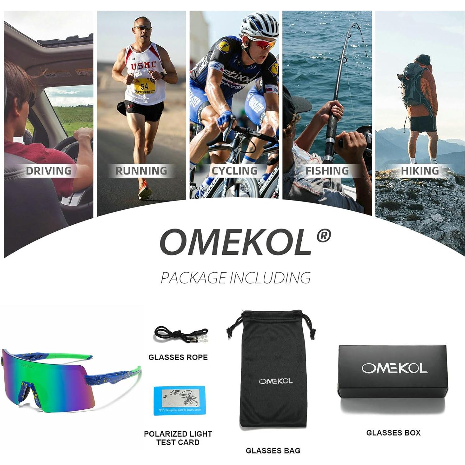 Gafas de Sol Polarizadas OMEKOL para Adultos y Jóvenes UV400