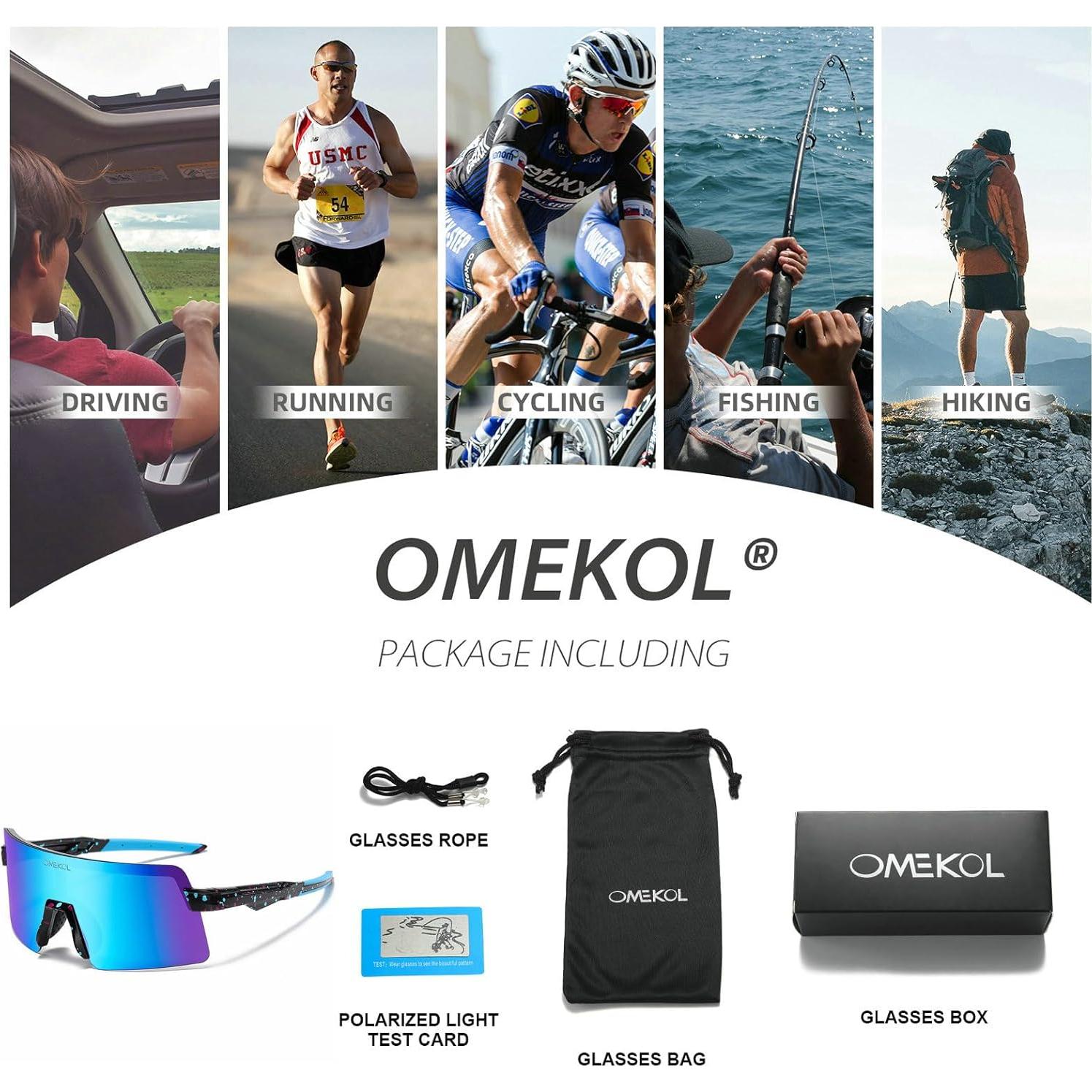 Gafas de Sol Polarizadas OMEKOL UV400 Adultos y Jóvenes