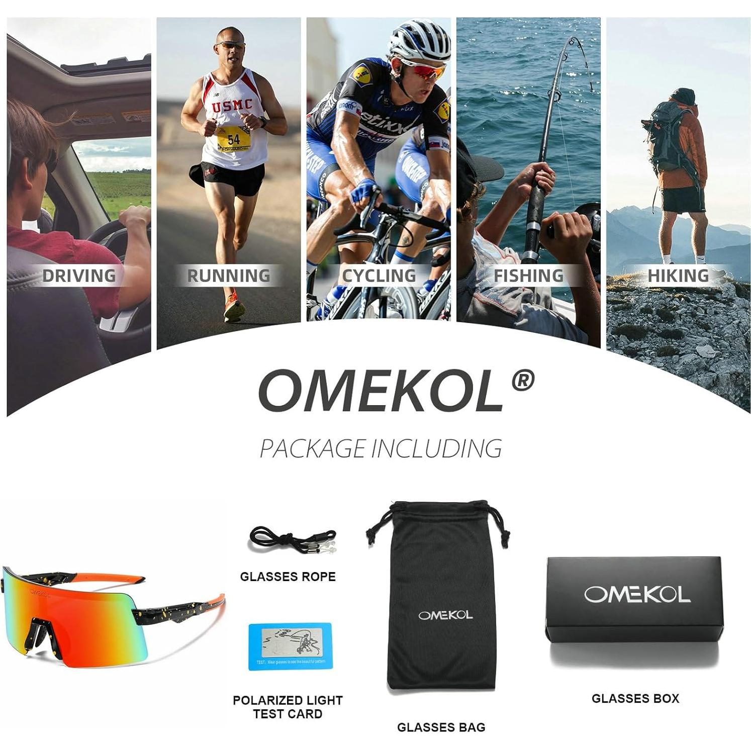 Gafas de Sol Polarizadas OMEKOL para Adultos y Jóvenes UV400