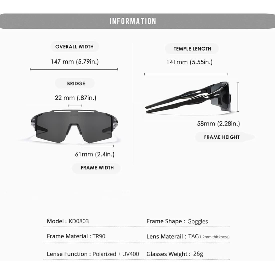 Gafas de sol polarizadas RINKUOLYO para ciclismo unisex