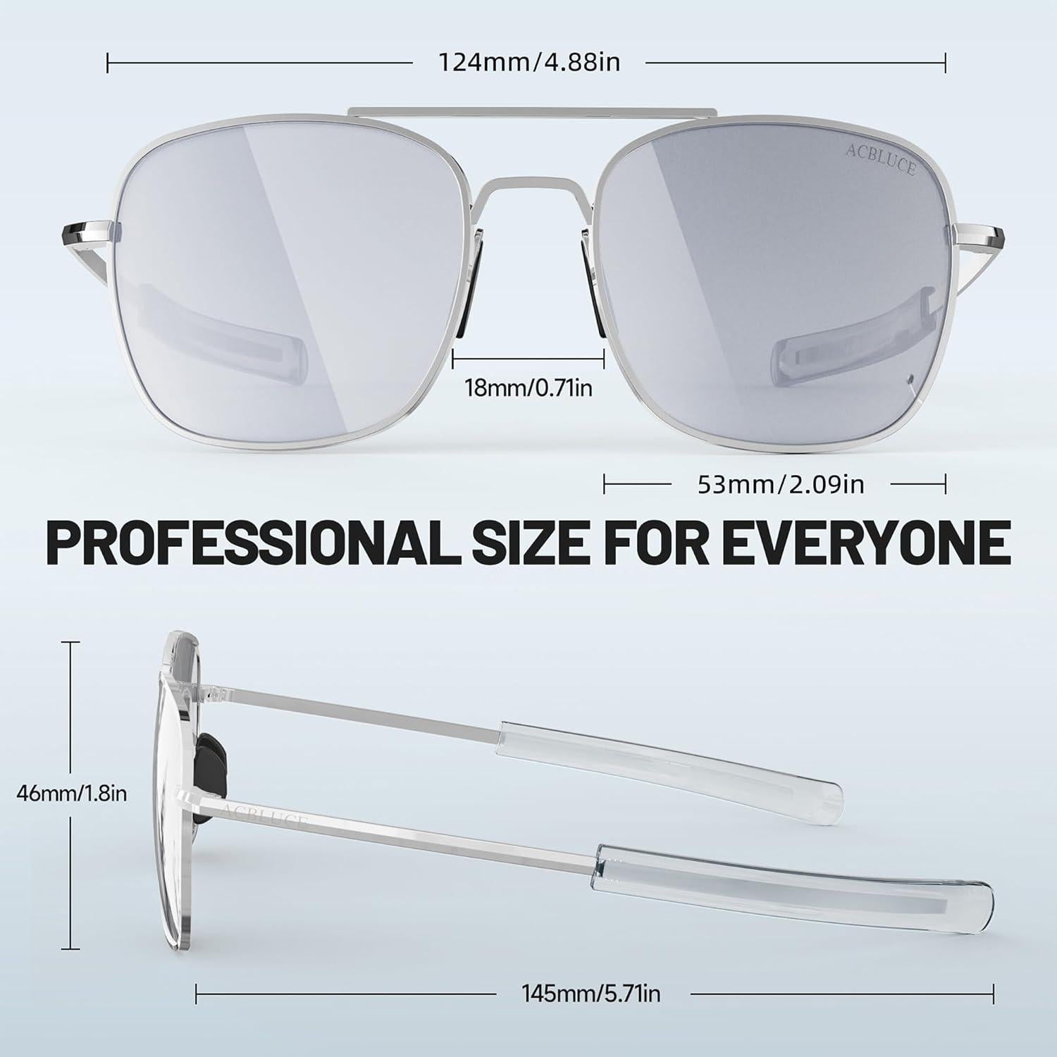 Gafas de sol aviador ACBLUCE 53mm polarizadas metal