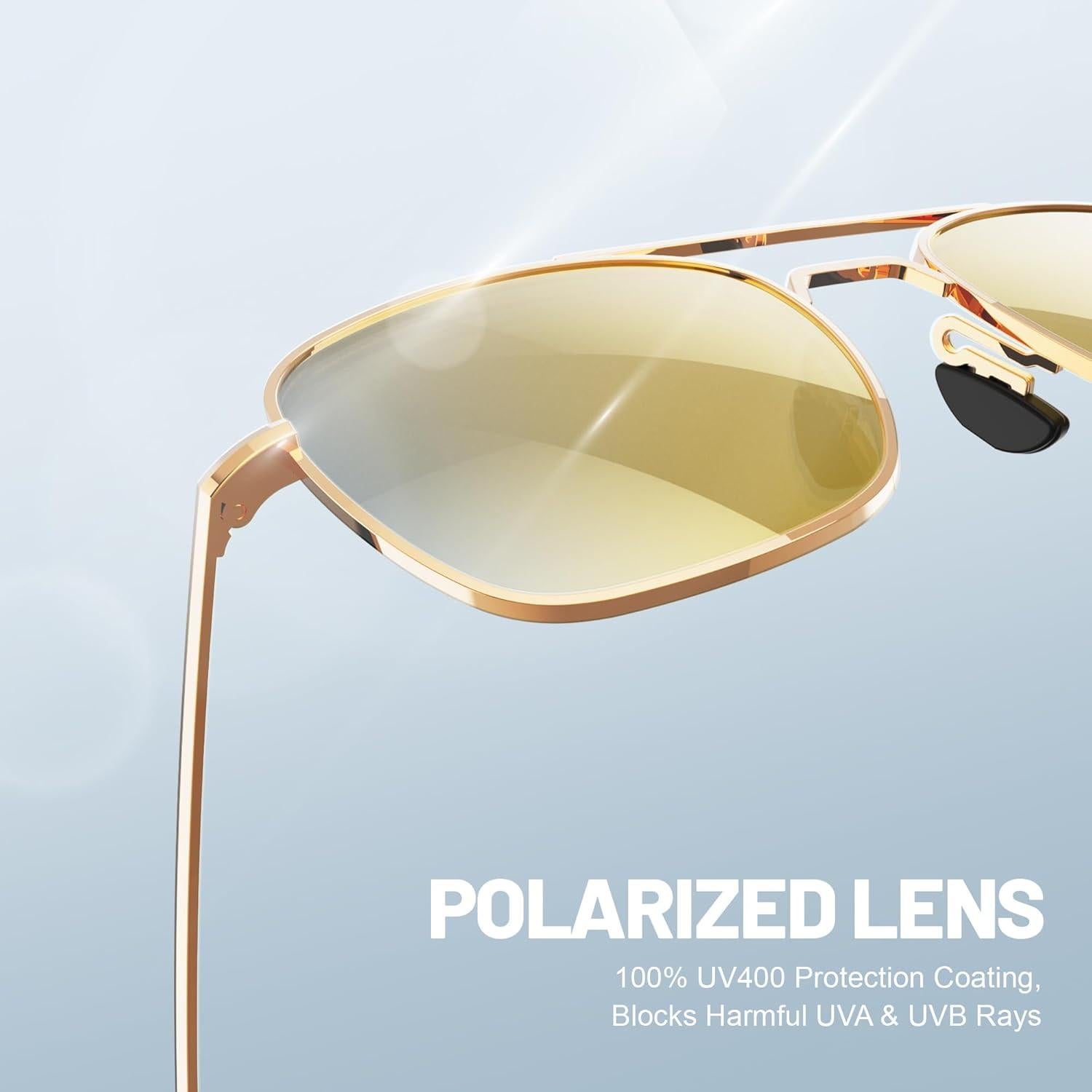 Gafas de sol aviador ACBLUCE 53mm polarizadas doradas