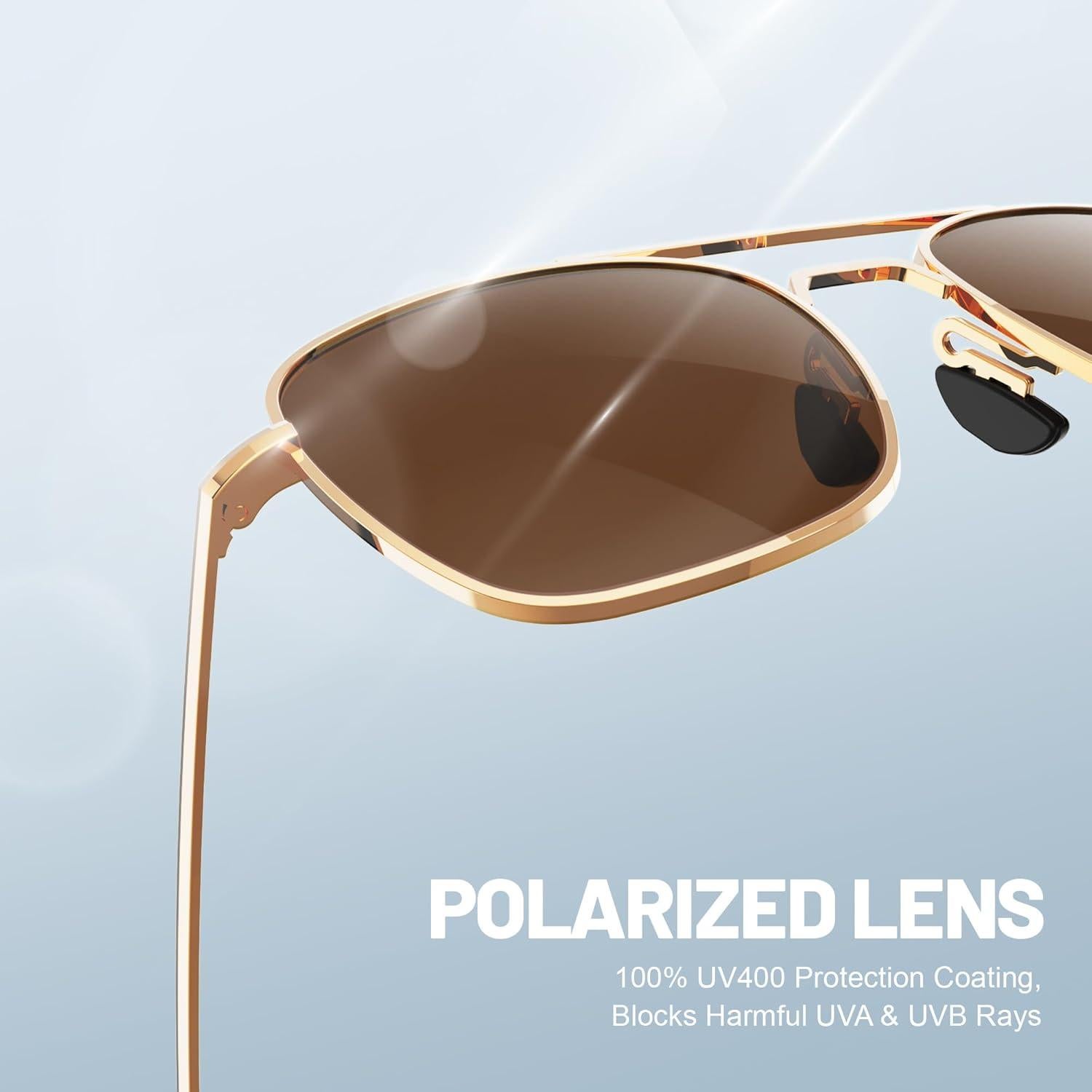 Gafas de sol aviador ACBLUCE 53mm polarizadas marco dorado