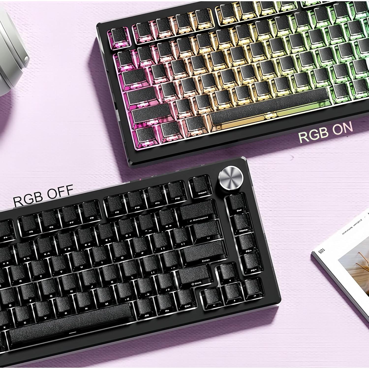 Juego de Teclas Transparentes Dagaladoo PBT 128 Teclas Negro Claro