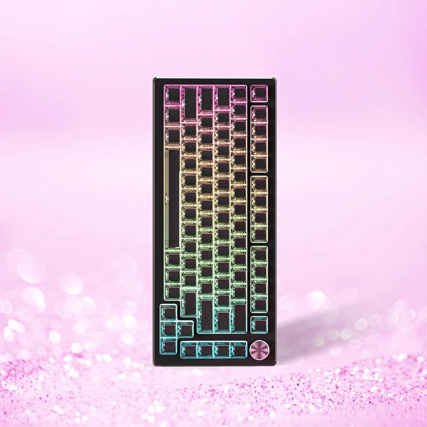 Juego de Teclas Transparentes Dagaladoo PBT 128 Teclas Negro Claro