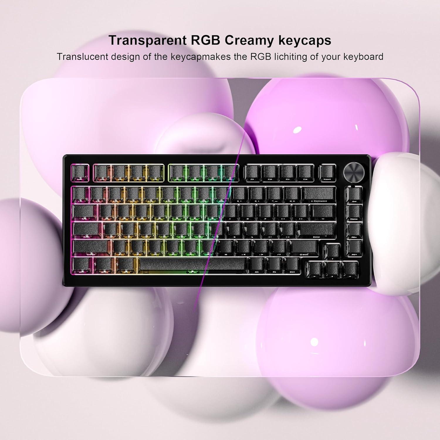 Juego de Teclas Transparentes Dagaladoo PBT 128 Teclas Negro Claro