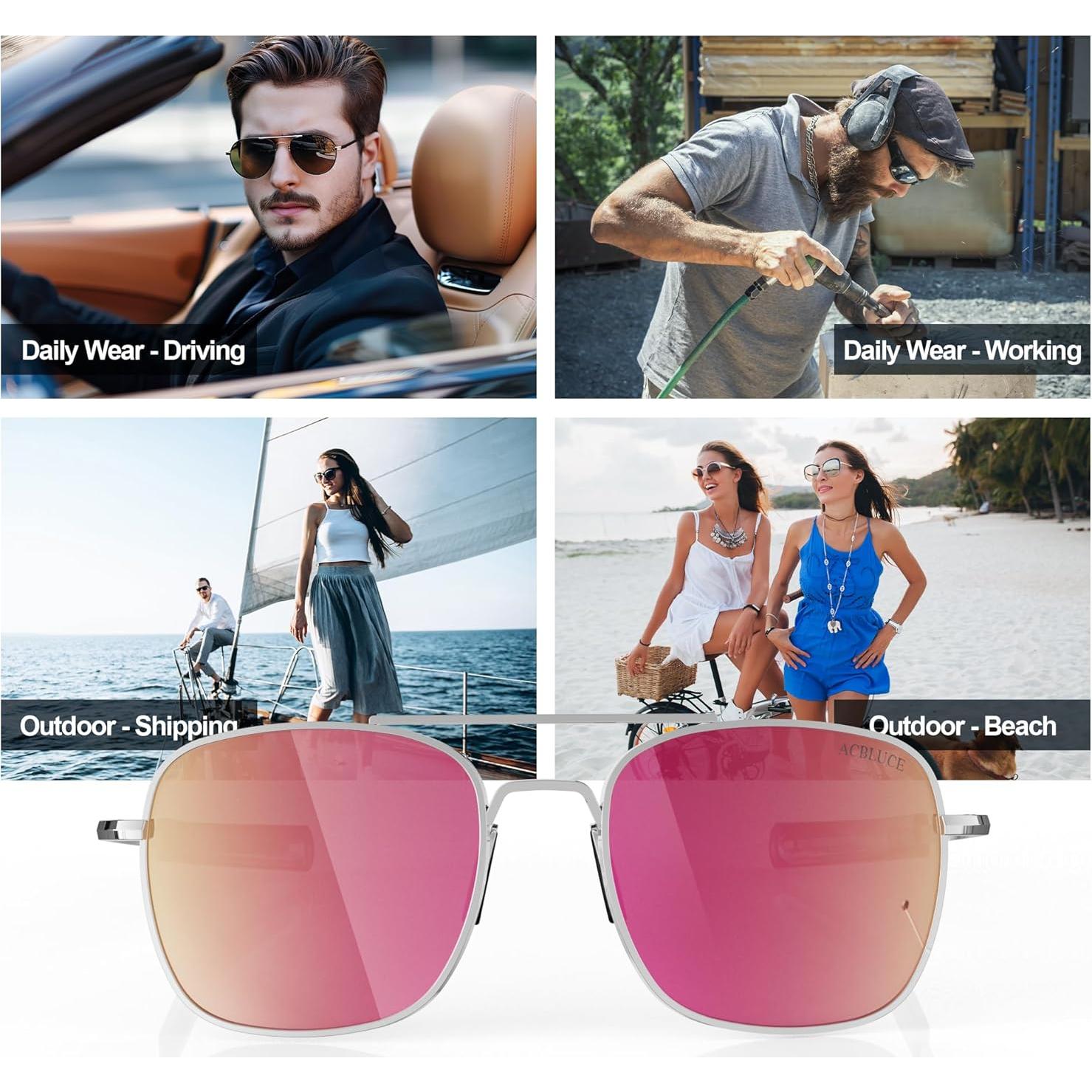 Gafas de sol aviador ACBLUCE 53mm polarizadas metal