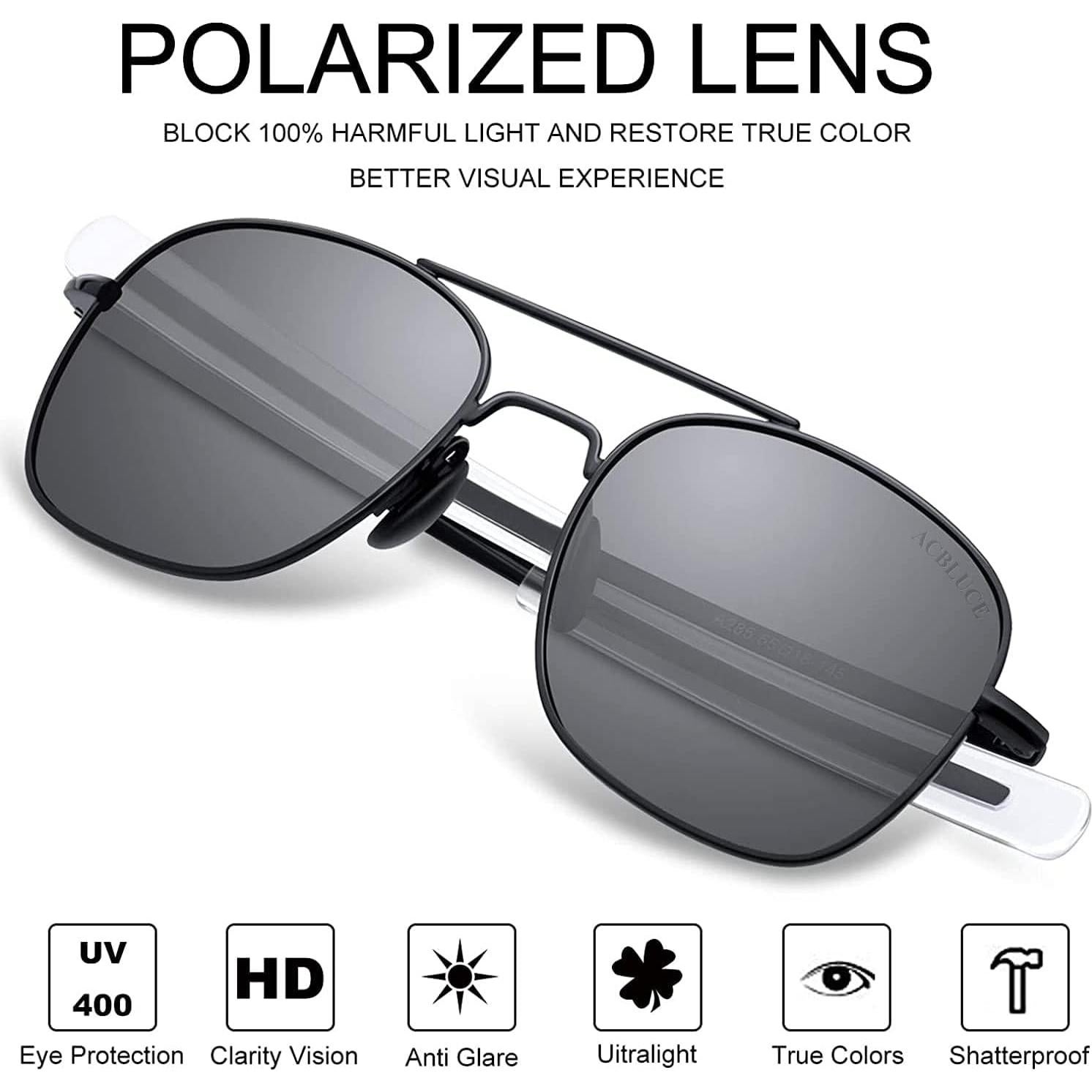 Gafas de sol aviador ACBLUCE 53mm polarizadas para hombres