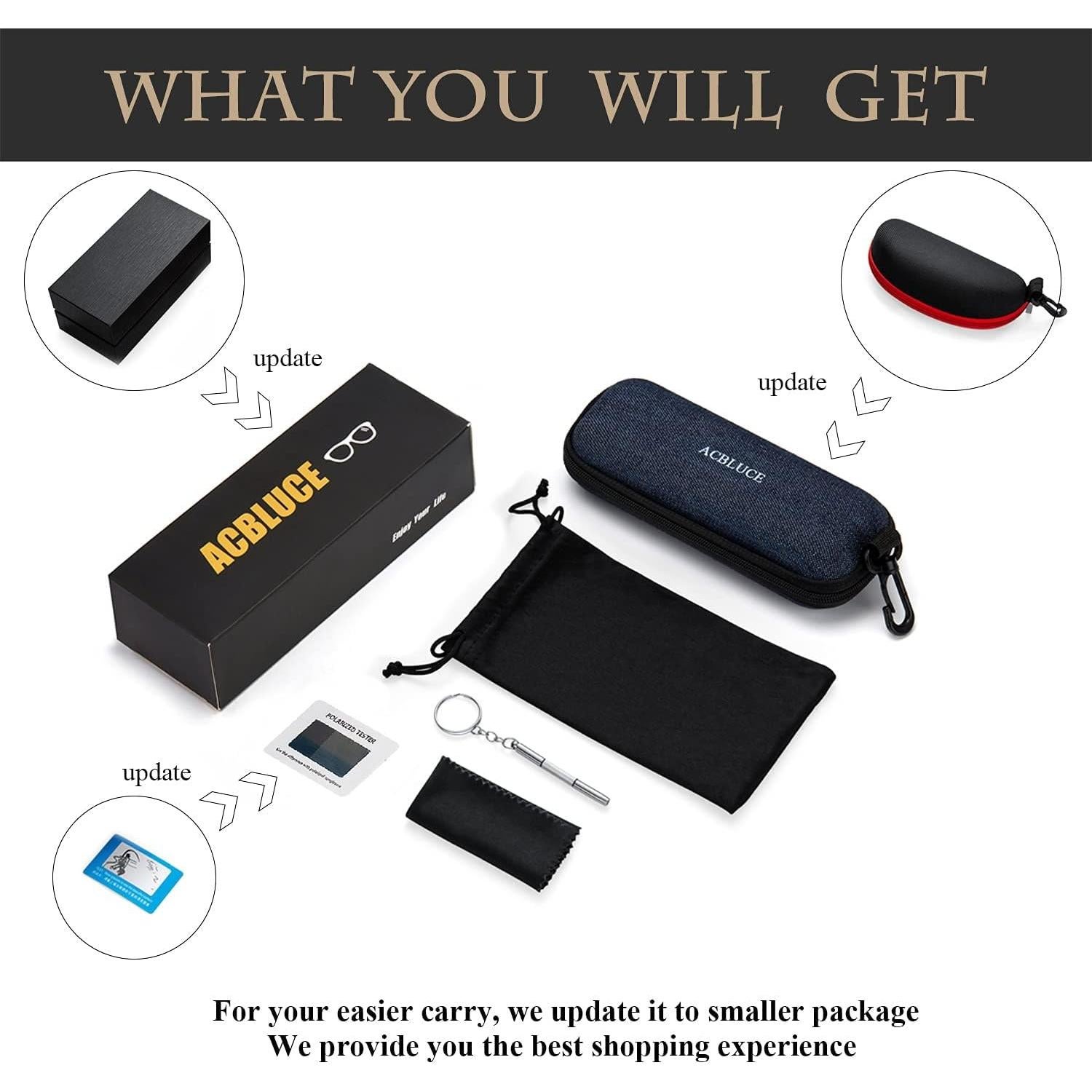 Gafas de sol aviador ACBLUCE 53mm polarizadas marco metal