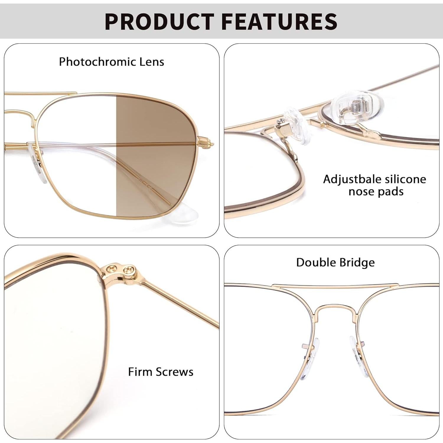 Gafas JM Antirreflejo Bloqueo Luz Azul Aviador 5.84cm