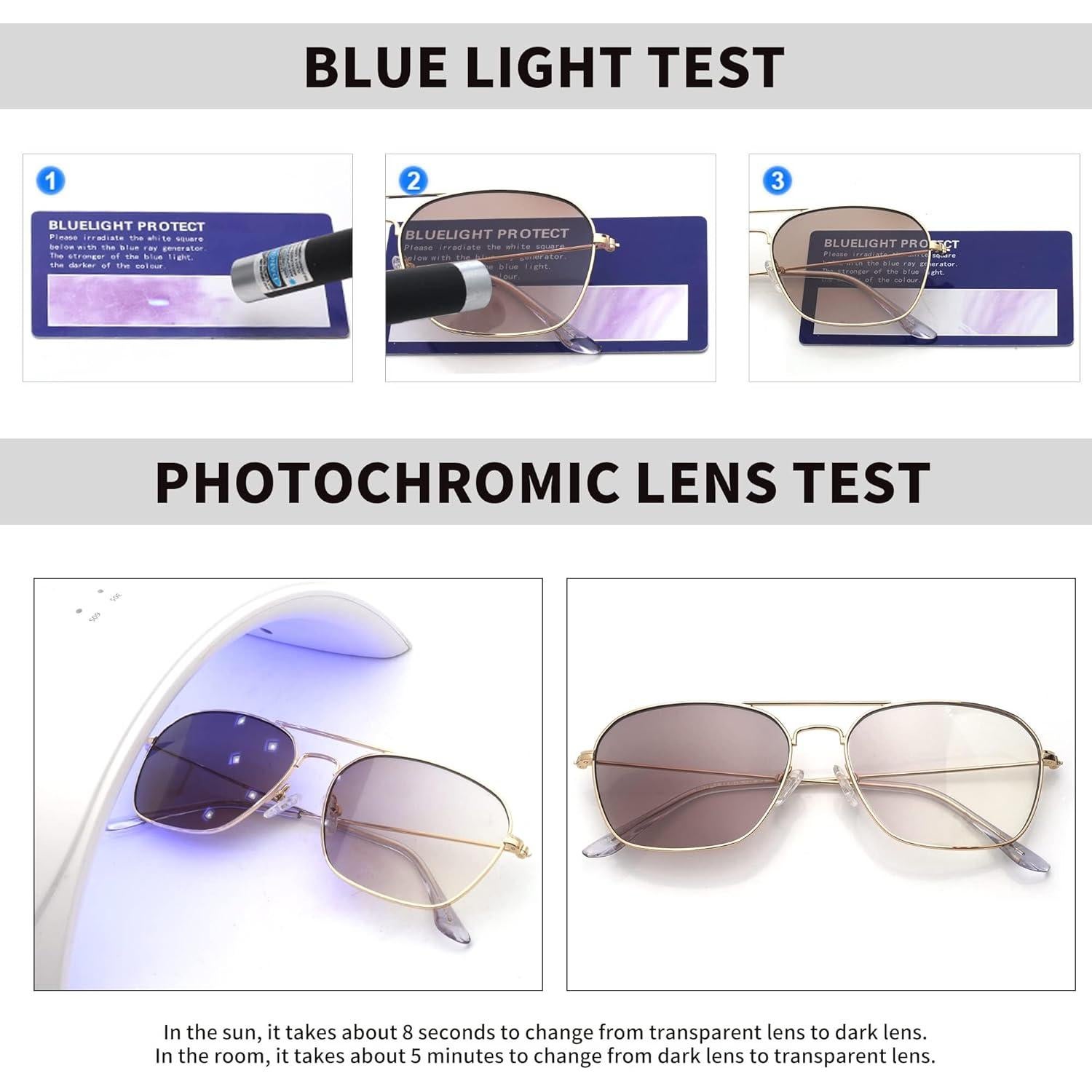 Gafas JM Antirreflejo Bloqueo Luz Azul Aviador 5.84cm