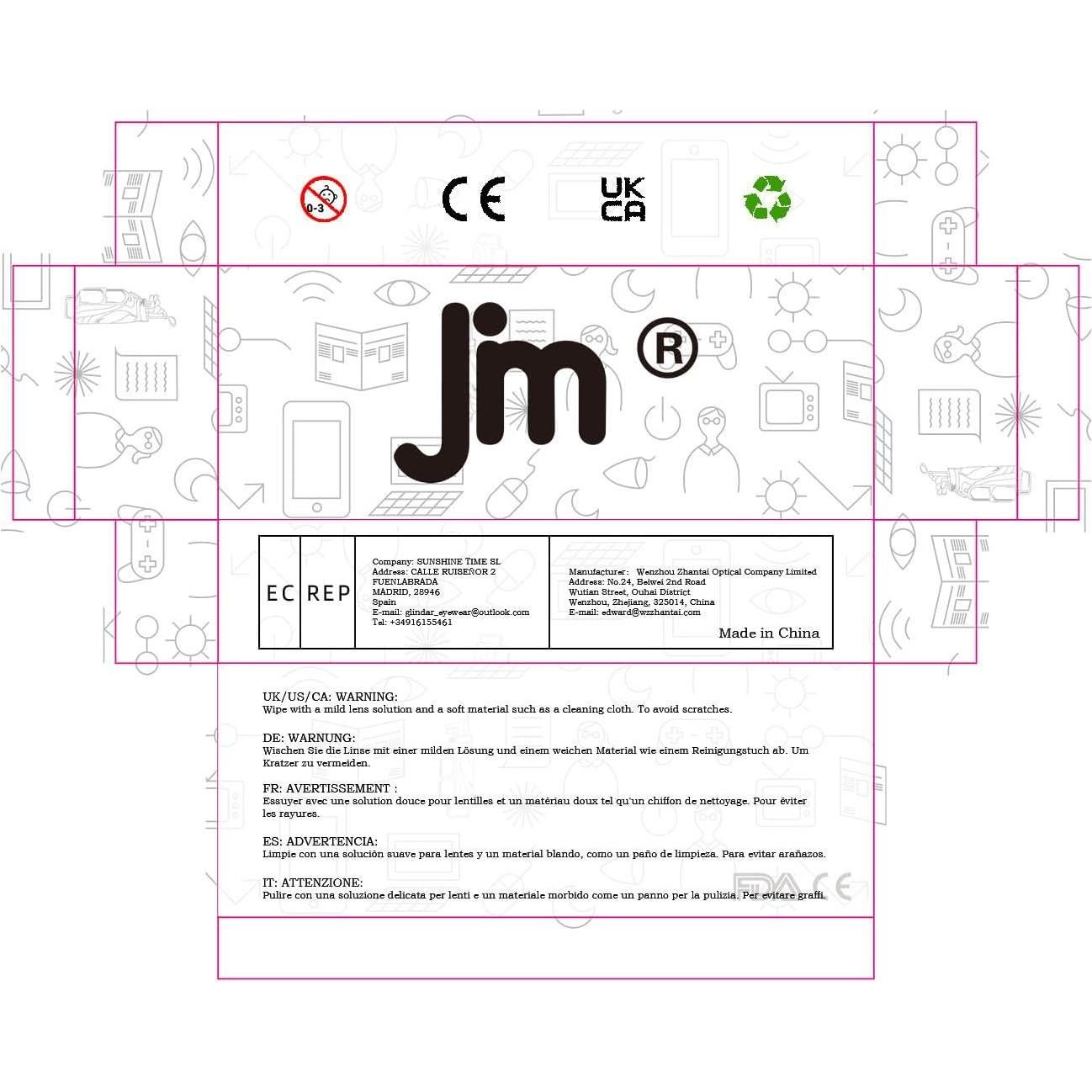 Gafas JM Antirreflejo Bloqueo Luz Azul Aviador 58mm