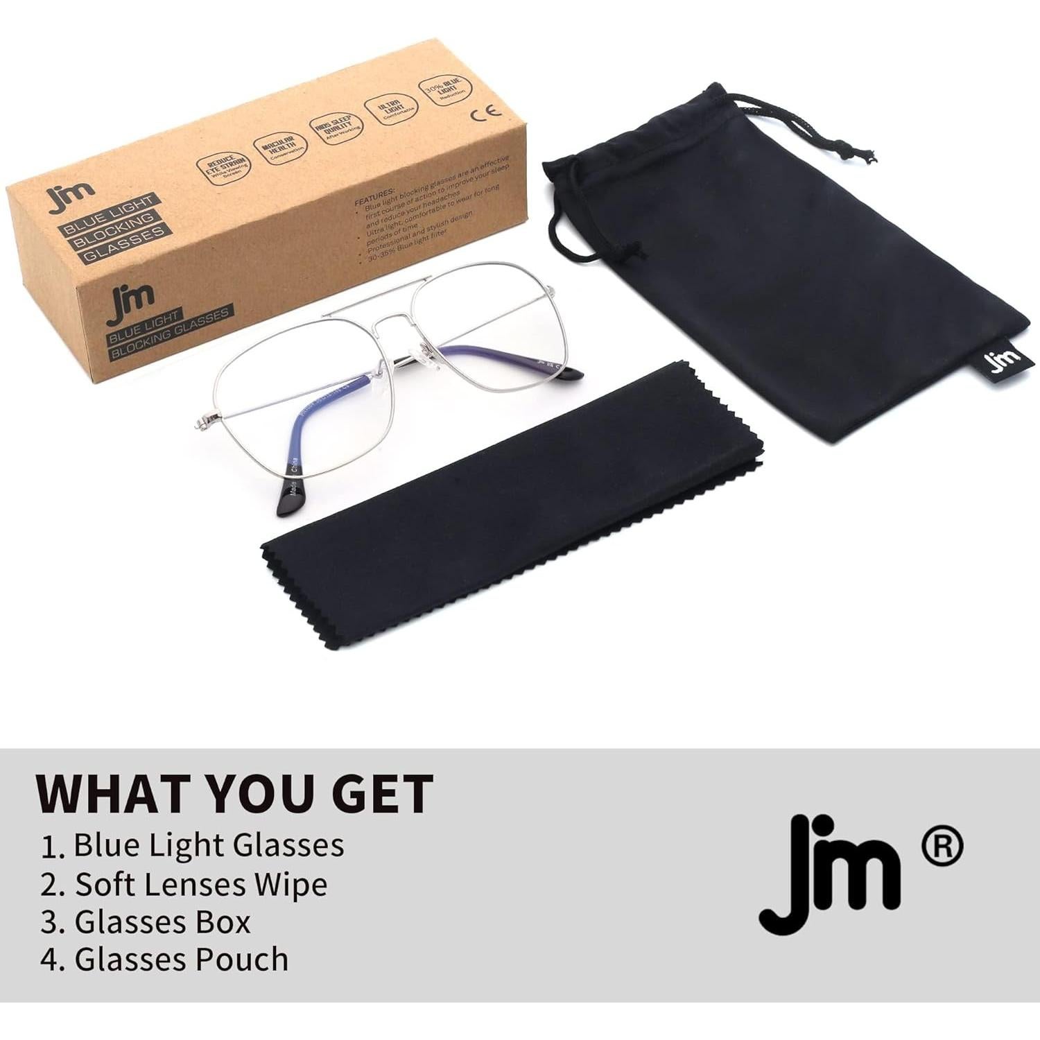 Gafas JM Antirreflejo Aviador con Bloqueo Luz Azul