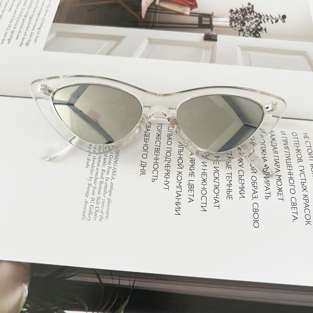 Gafas de sol OZPYKAE ojo de gato plata para mujeres