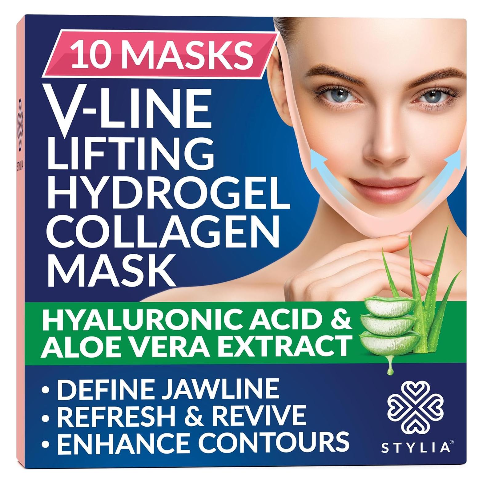 Máscara Facial Colágeno Stylia VL10 - Levanta Mandíbula 10PC