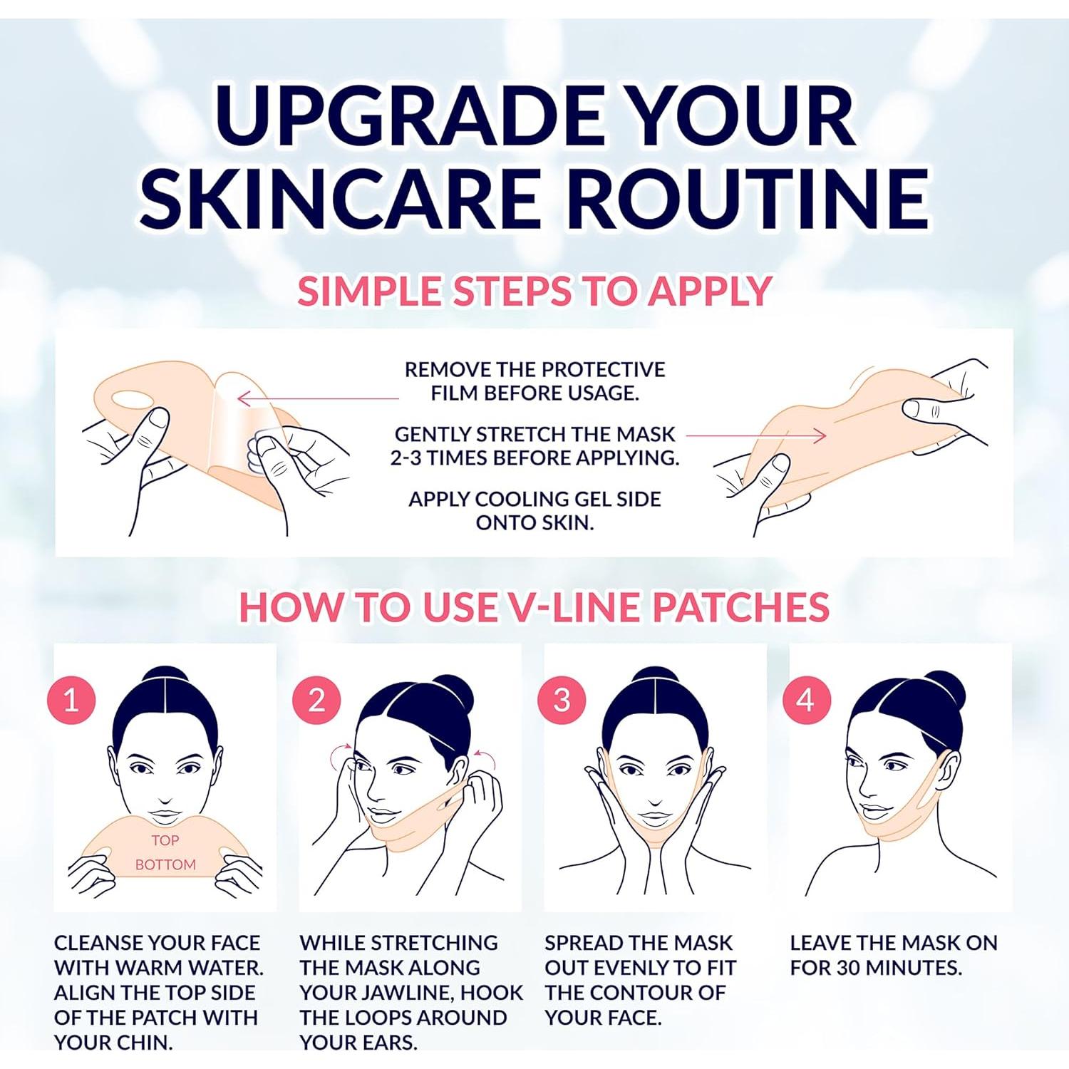 Máscara Facial Colágeno Stylia VL10 - Levanta Mandíbula 10PC