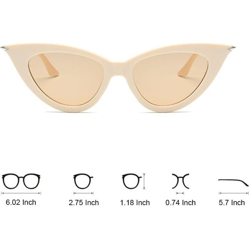 Gafas de sol OZPYKAE ojo de gato para mujeres beige