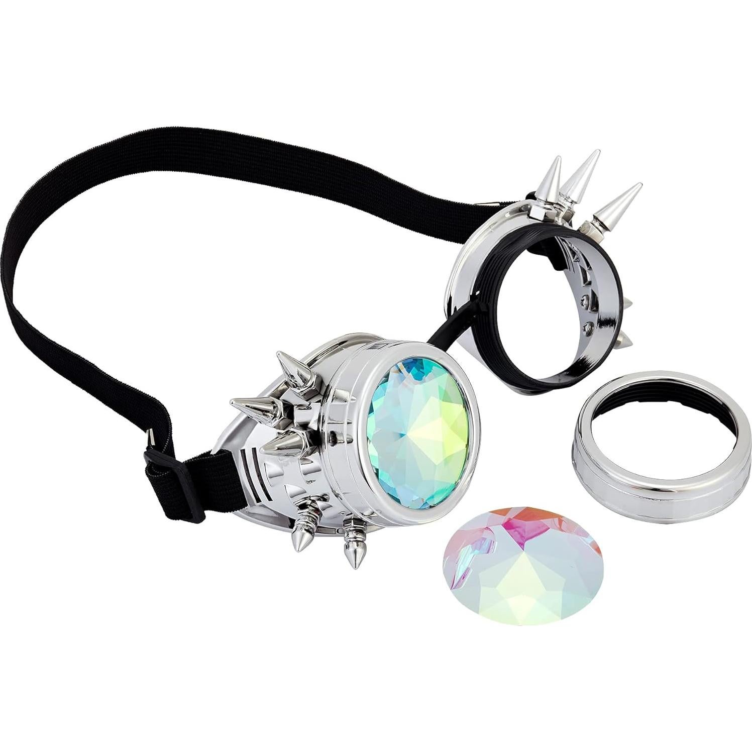 Gafas Steampunk Lelinta Ajustables Plata para Cosplay