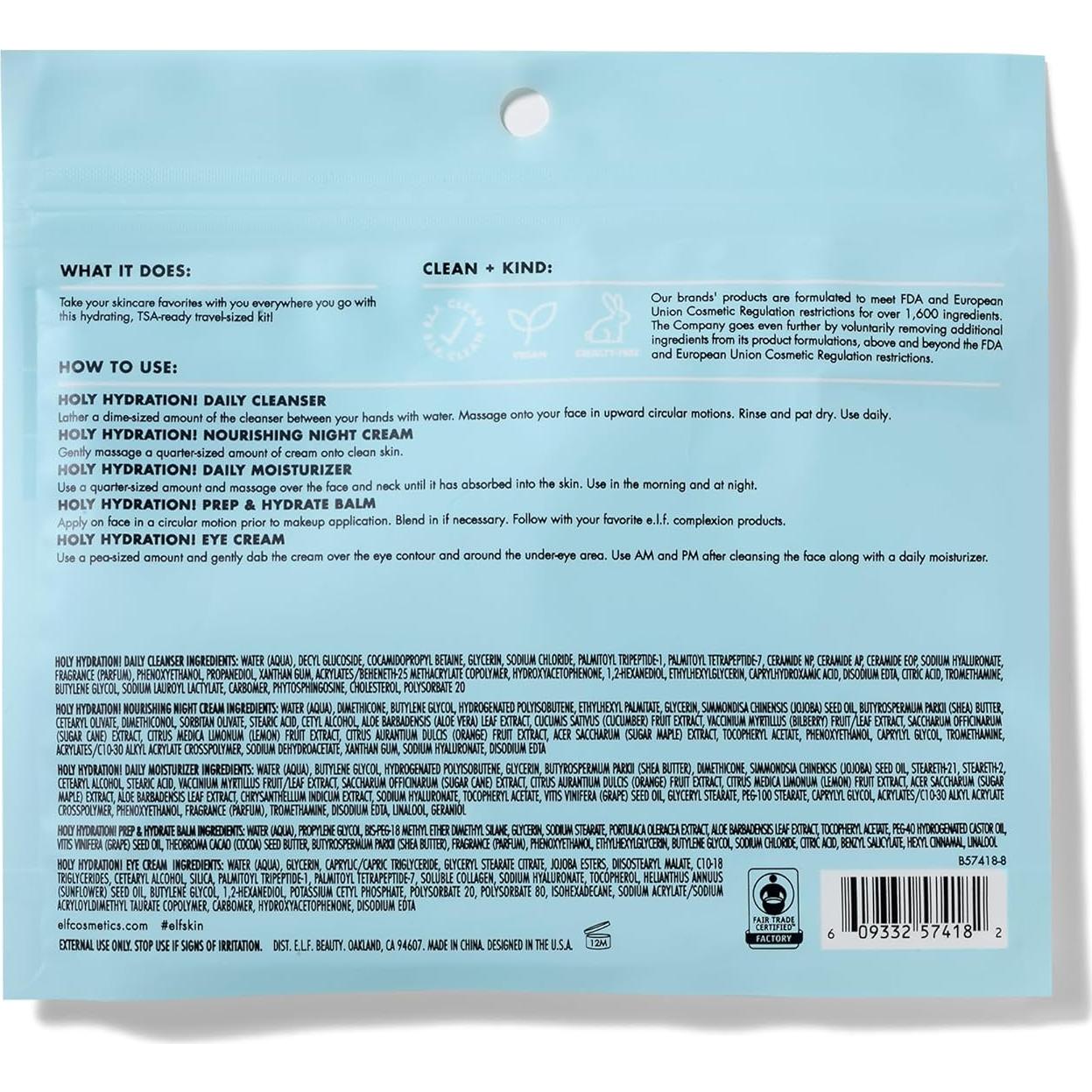 Kit de Hidratación de Viaje e.l.f. - Cuidado Facial Completo