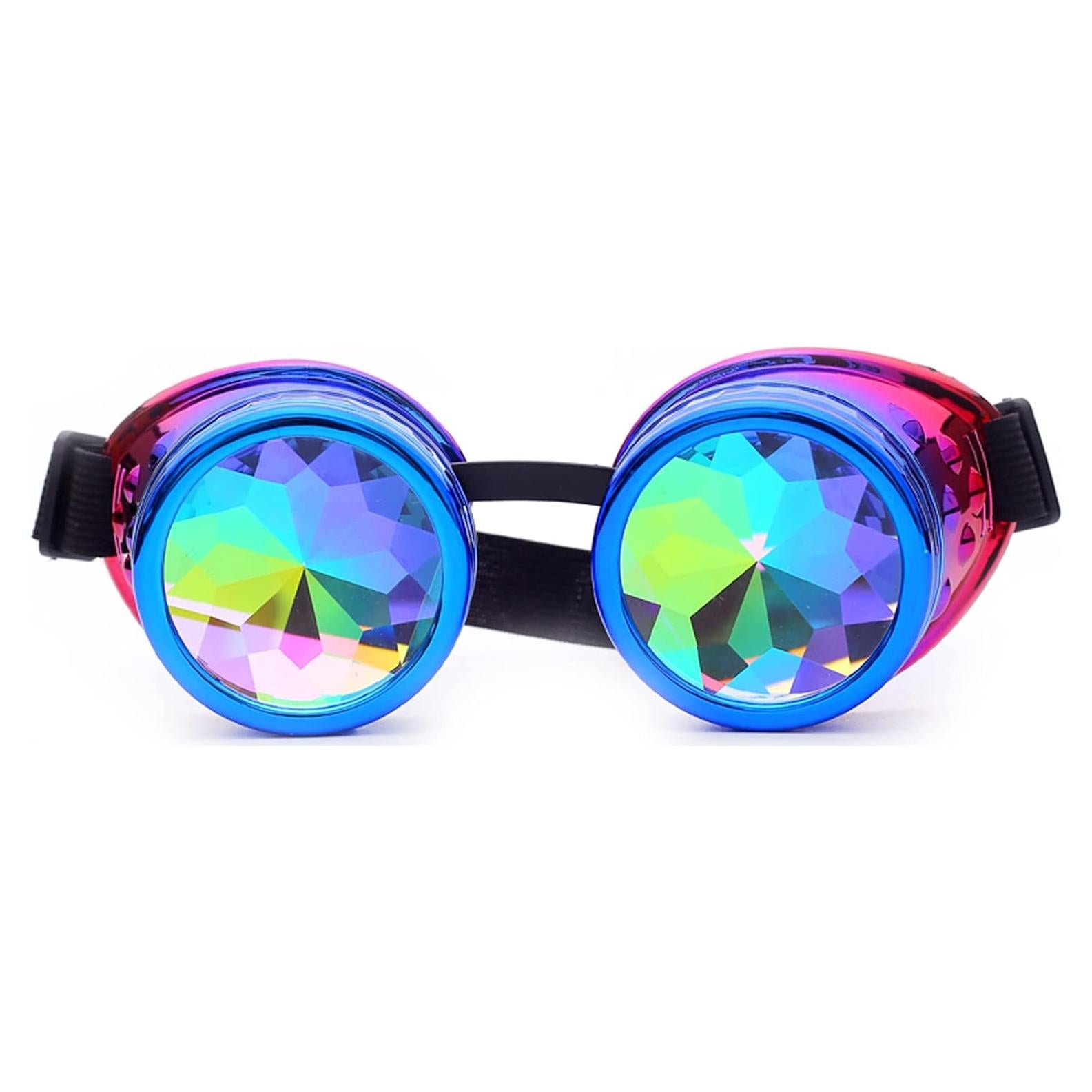 Gafas Steampunk Lelinta Ajustables Azul-Púrpura para Cosplay