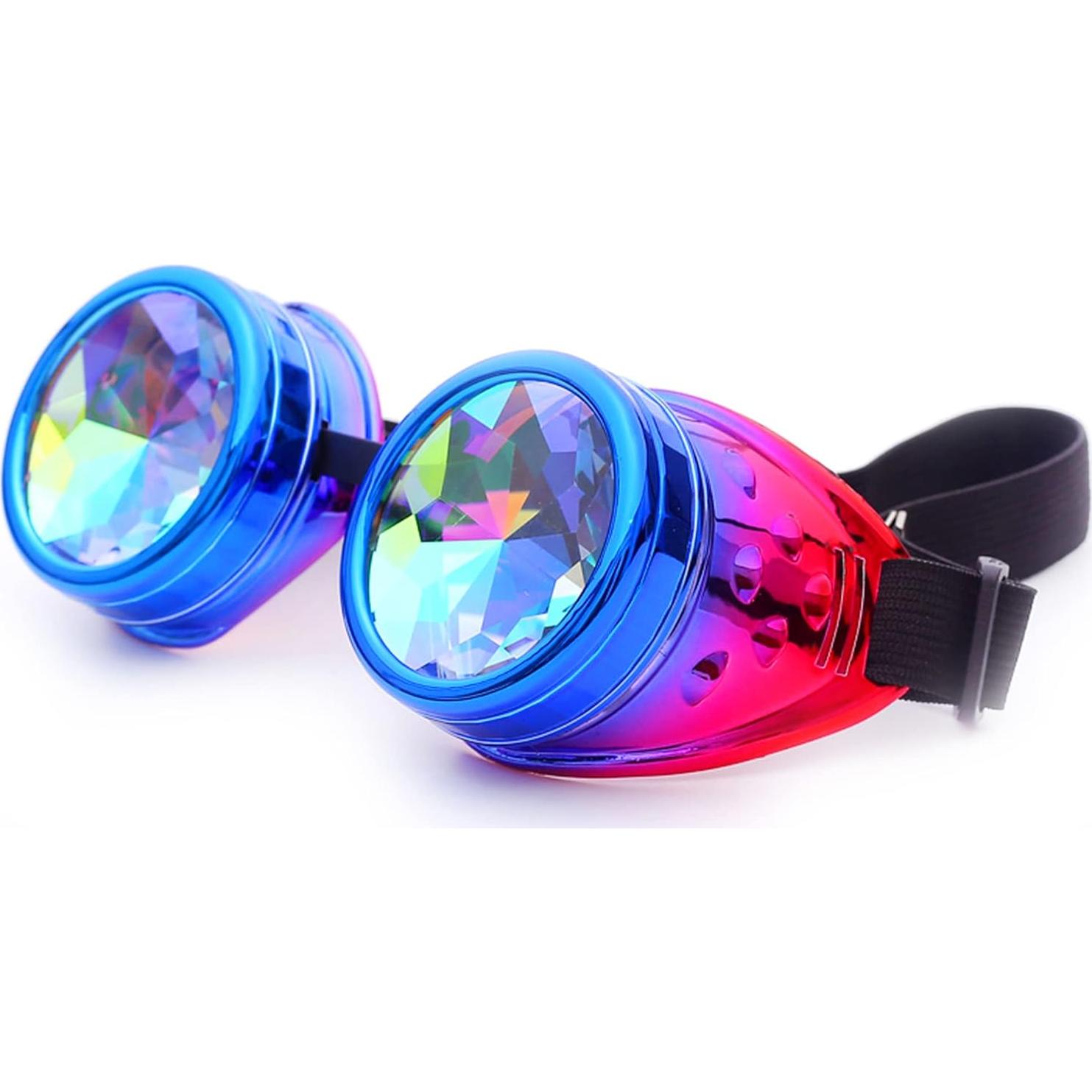 Gafas Steampunk Lelinta Ajustables Azul-Púrpura para Cosplay