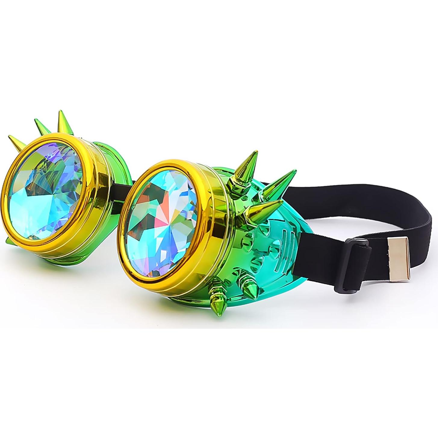 Gafas Steampunk Lelinta Ajustables Amarillo-Verde Cosplay