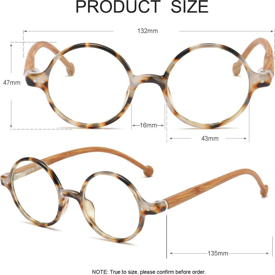 Gafas Retro Redondas JOVAKIT con Bloqueo Luz Azul 43mm