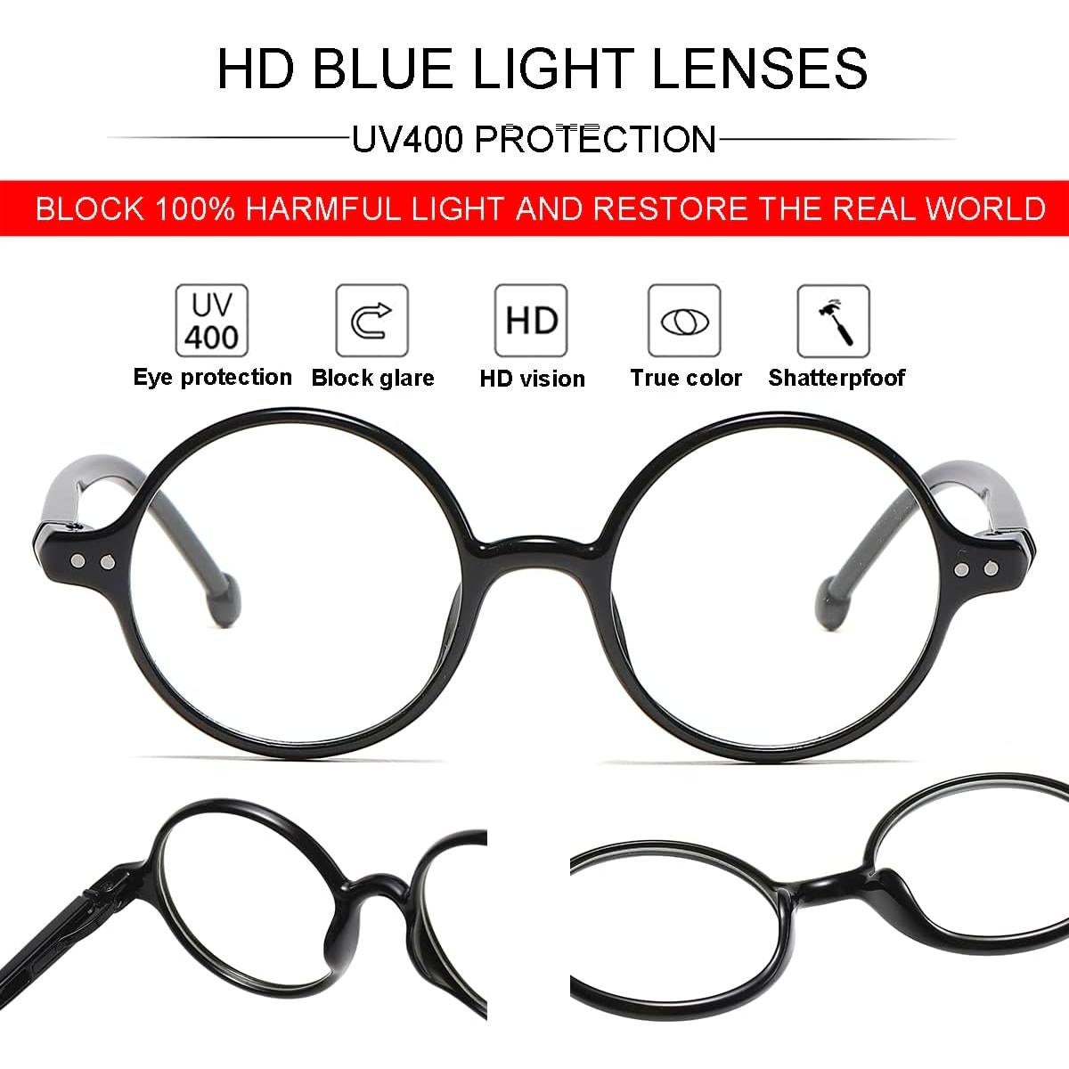 Gafas Retro Redondas JOVAKIT con Bloqueo Luz Azul Unisex