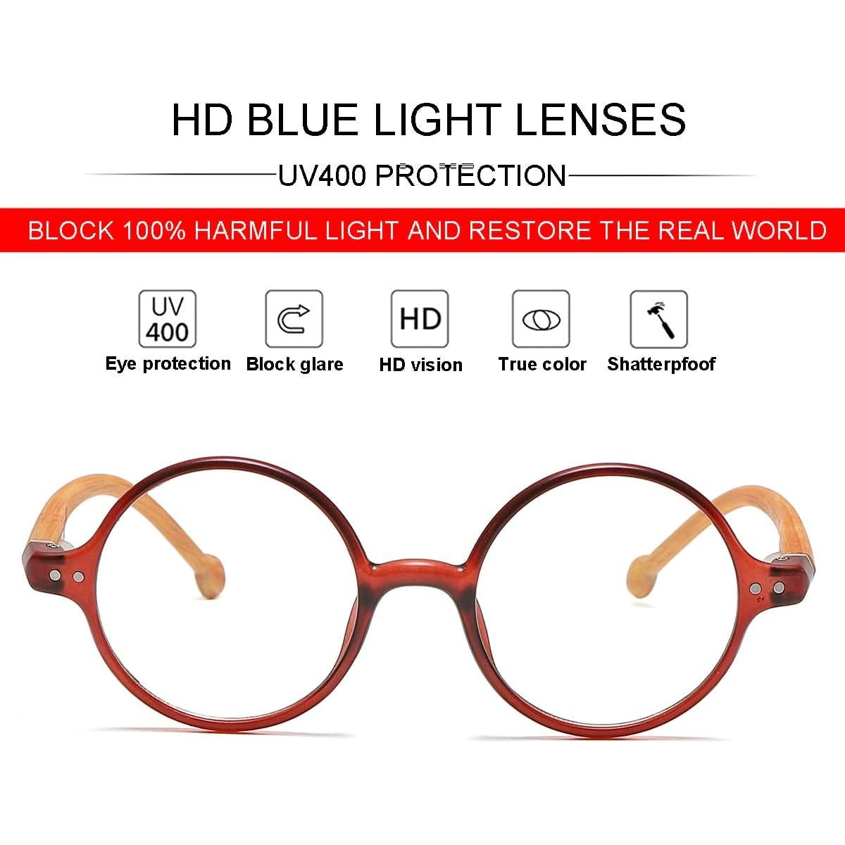 Gafas Retro Redondas JOVAKIT con Bloqueo Luz Azul Unisex