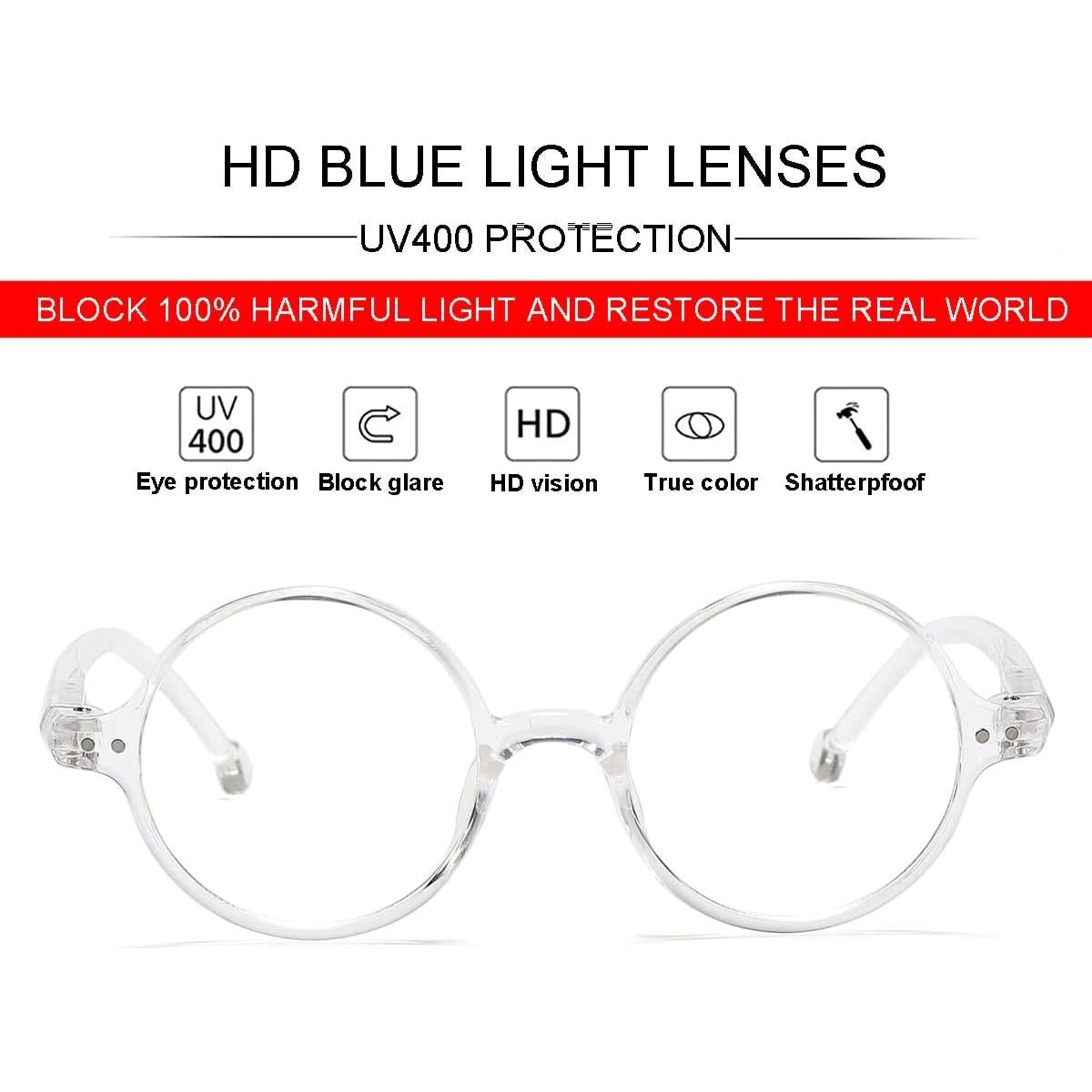 Gafas Retro Redondas JOVAKIT Bloqueo Luz Azul Unisex