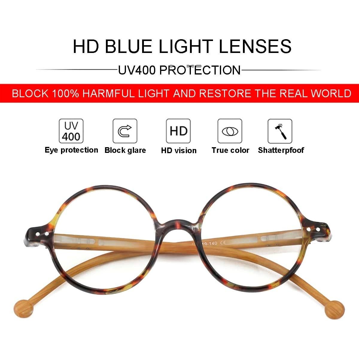 Gafas Retro Redondas JOVAKIT Bloqueo Luz Azul Unisex