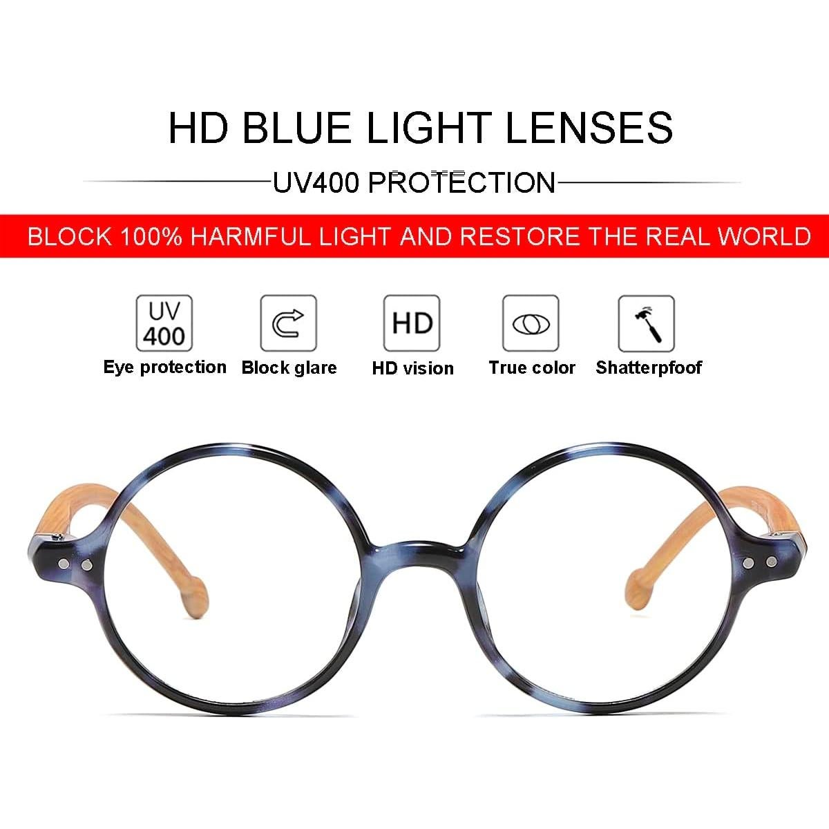 Gafas Retro Redondas JOVAKIT con Bloqueo Luz Azul Unisex