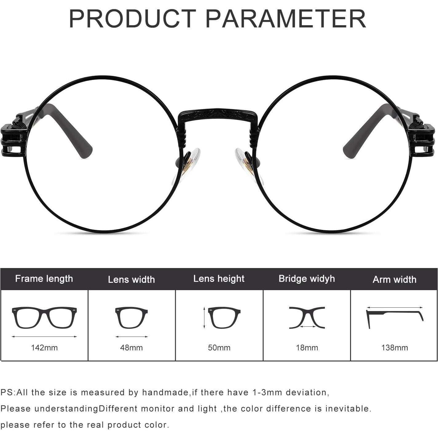 Gafas Redondas Steampunk Yvey Essence con Lentes Transparentes