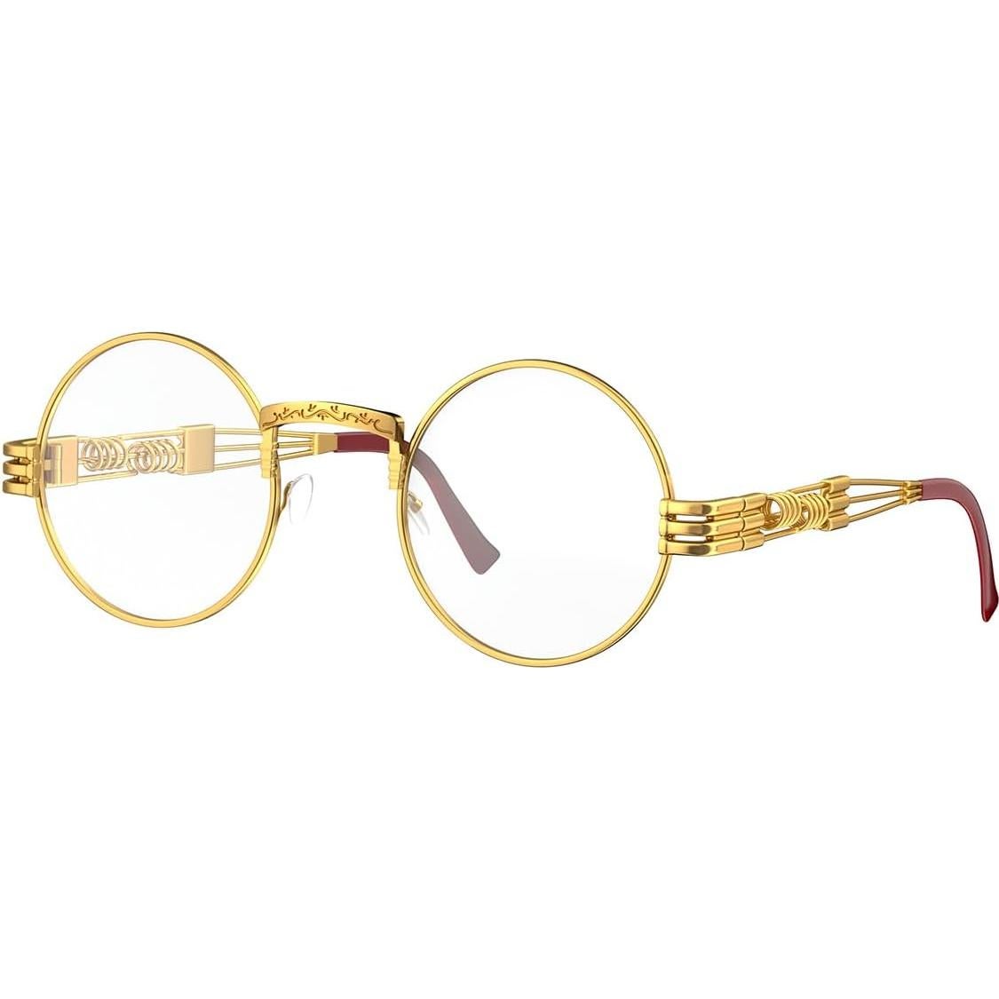 Gafas Redondas Steampunk Yvey Essence con Lentes Transparentes