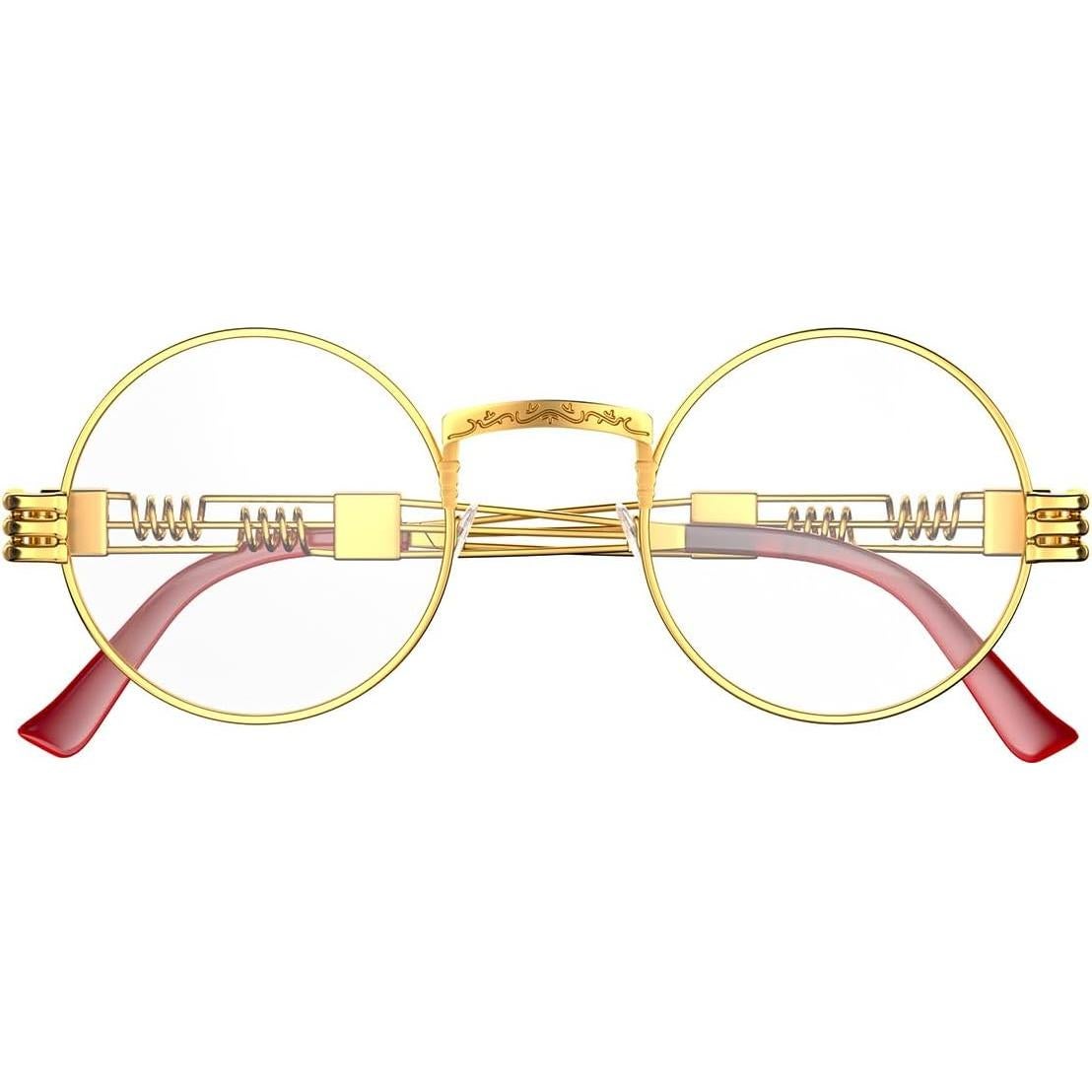 Gafas Redondas Steampunk Yvey Essence con Lentes Transparentes