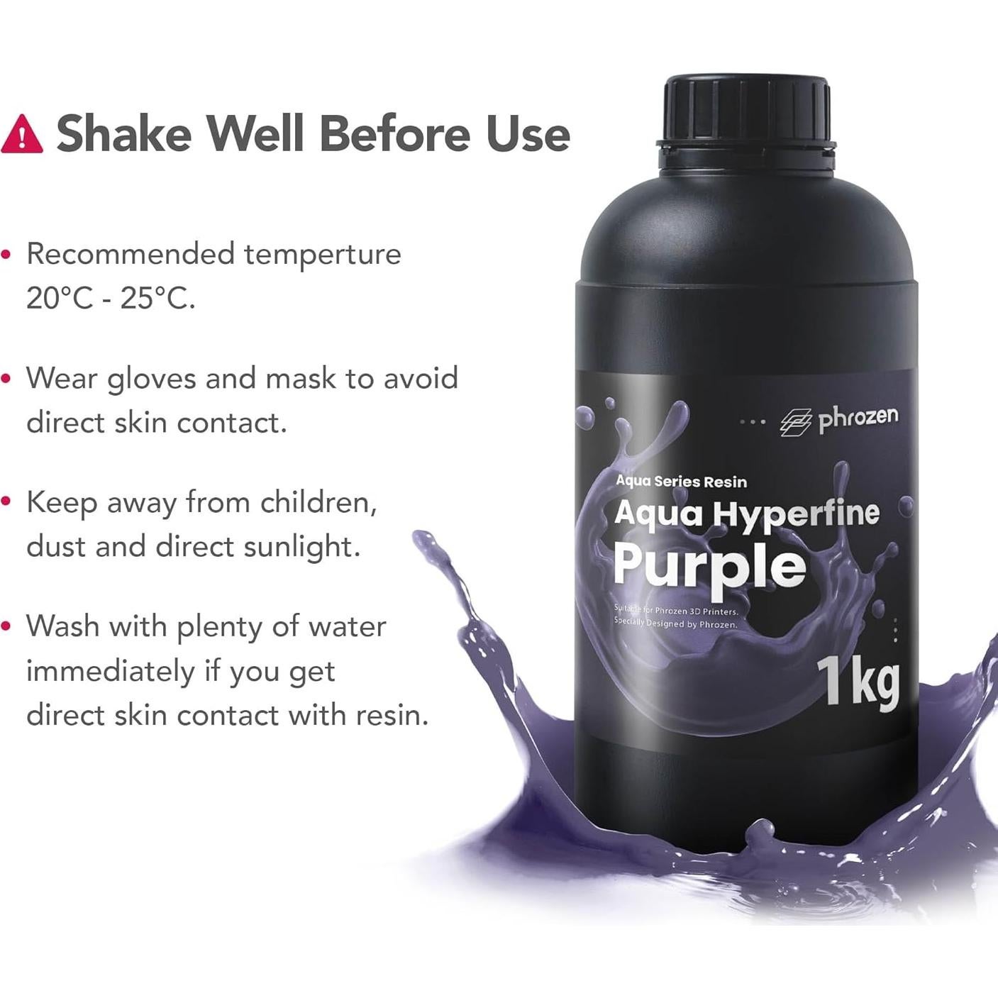 Resina fotopolimérica Phrozen Aqua Hyperfine 1KG Púrpura