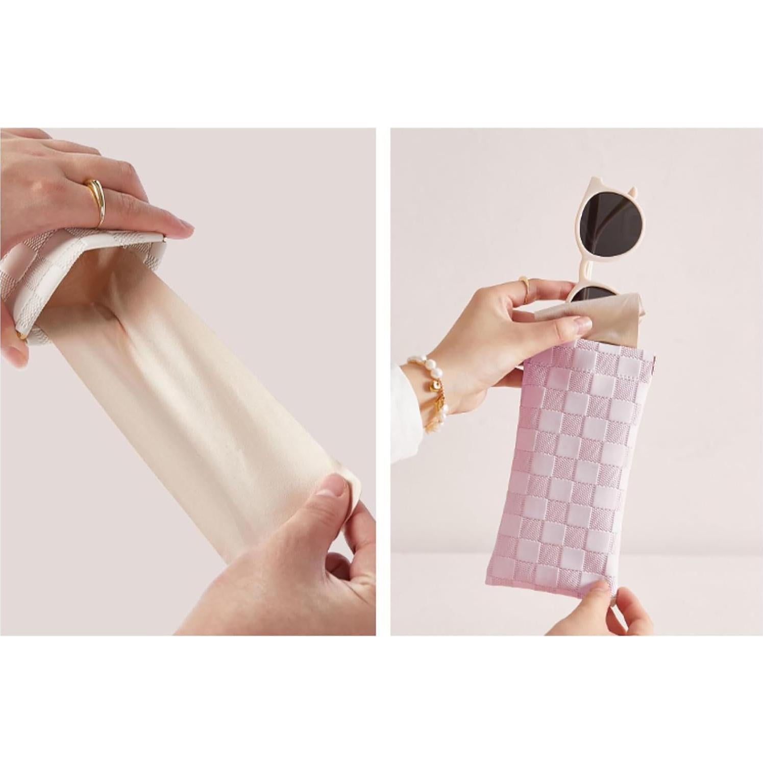 Estuche para Gafas Suave Rosa - Bolsa de Viaje Universal