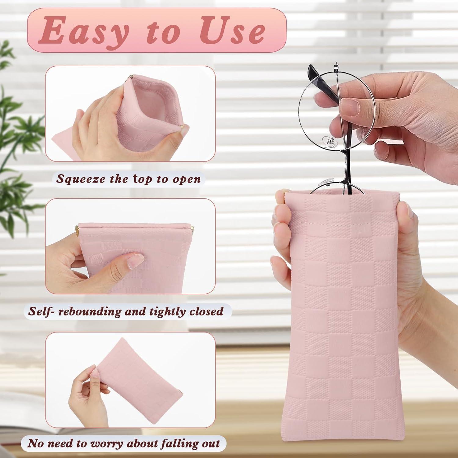 Estuche para Gafas Suave Rosa - Bolsa de Viaje Universal