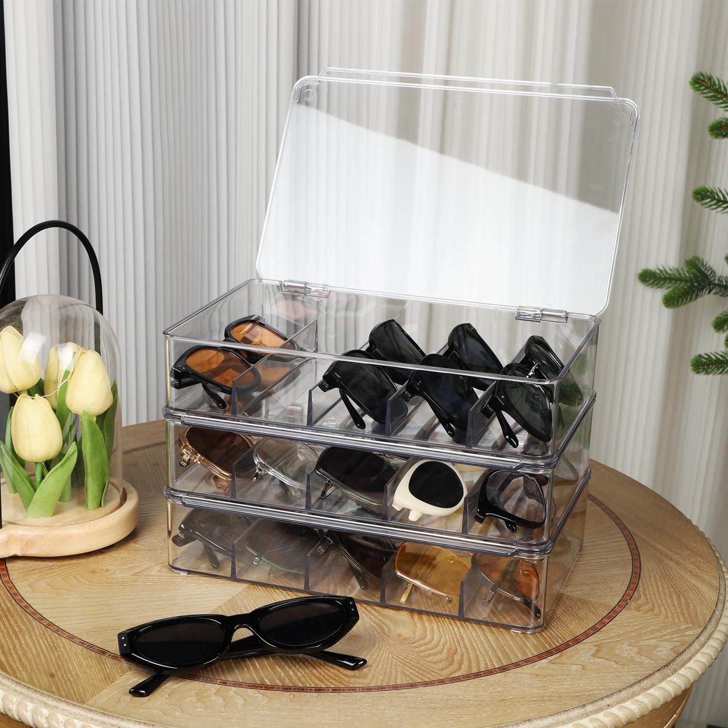 Organizador de Gafas FORUP, 3 Paquetes, 5 Compartimentos