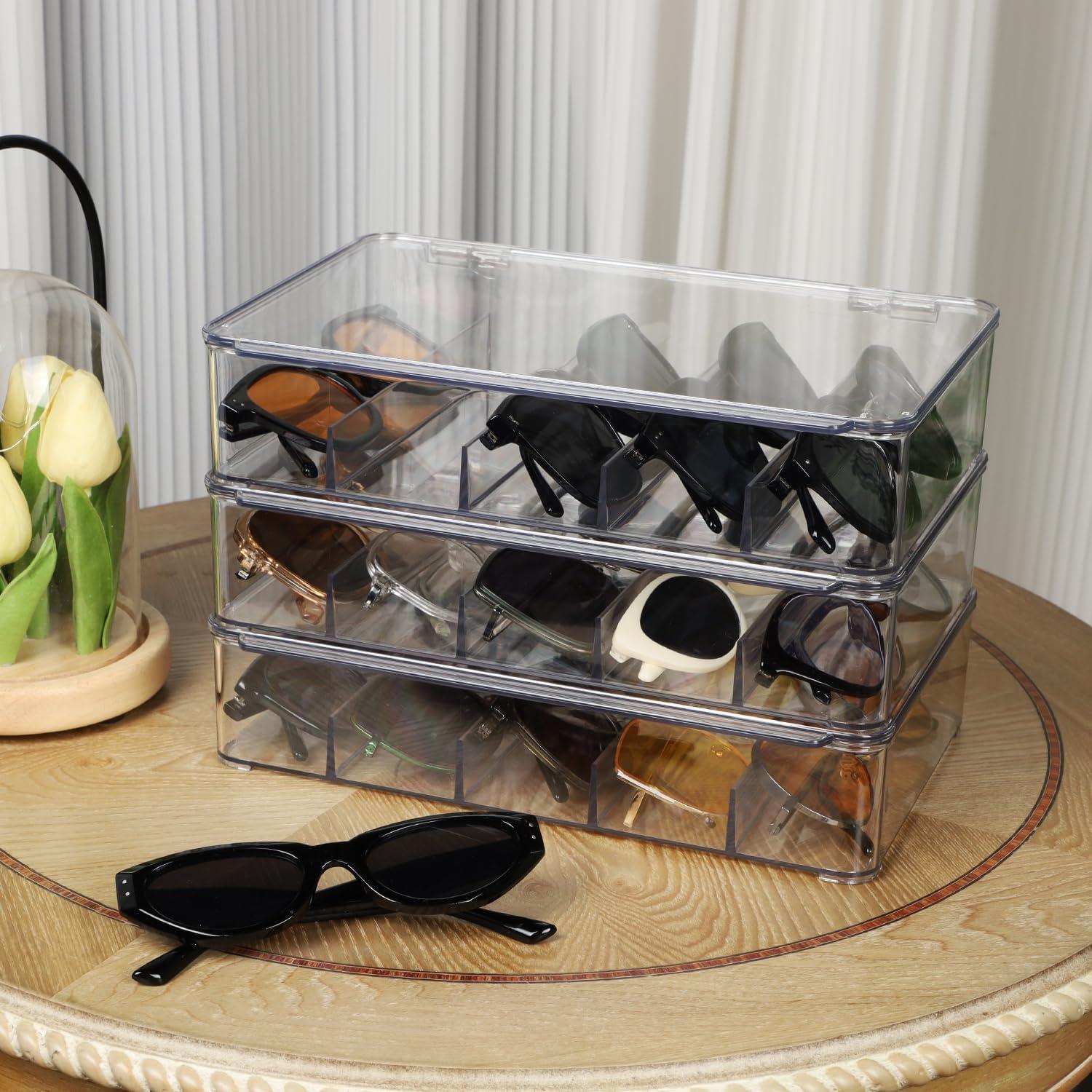 Organizador de Gafas FORUP, 3 Paquetes, 5 Compartimentos