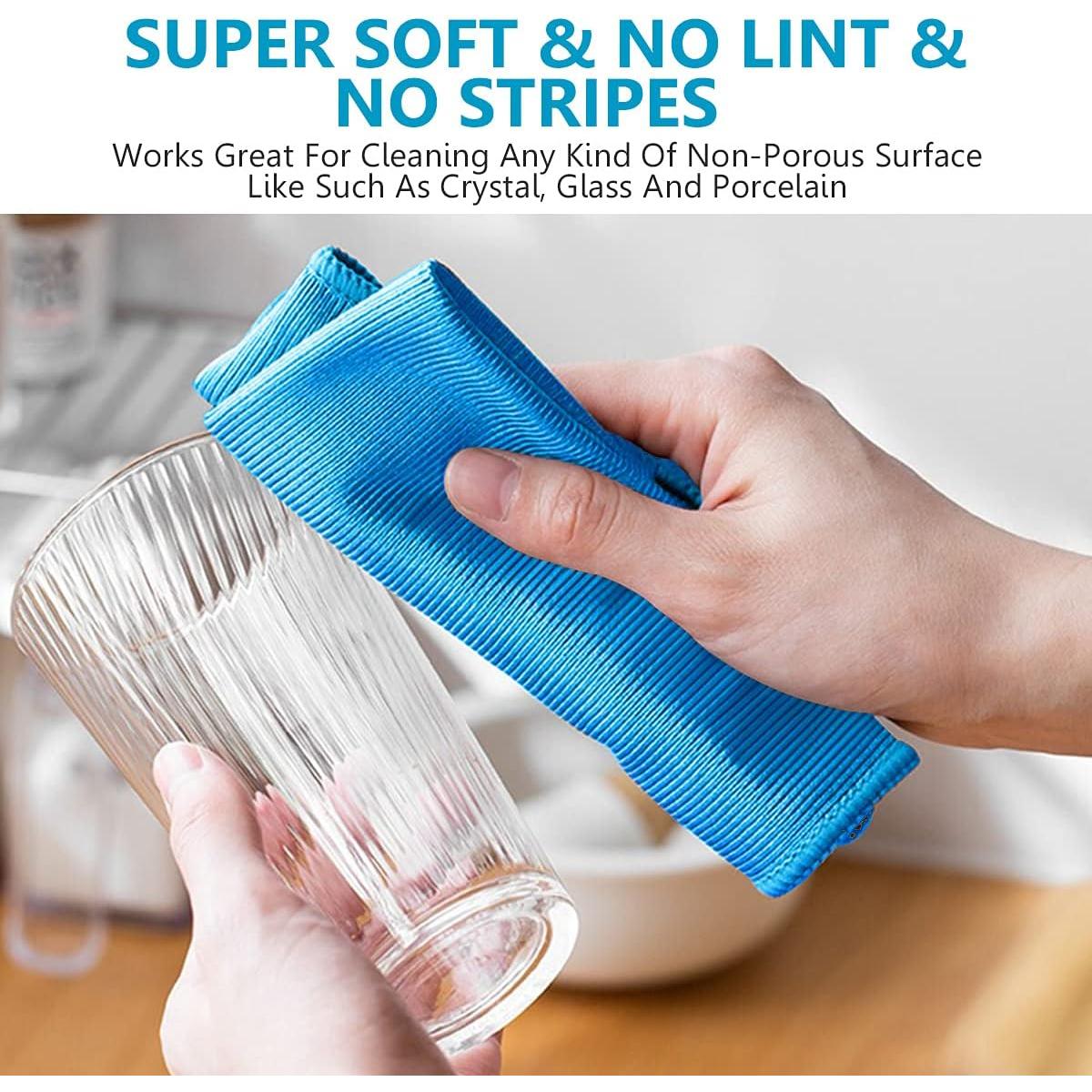 Paquete de 12 Paños de Microfibra para Limpieza de Vidrio