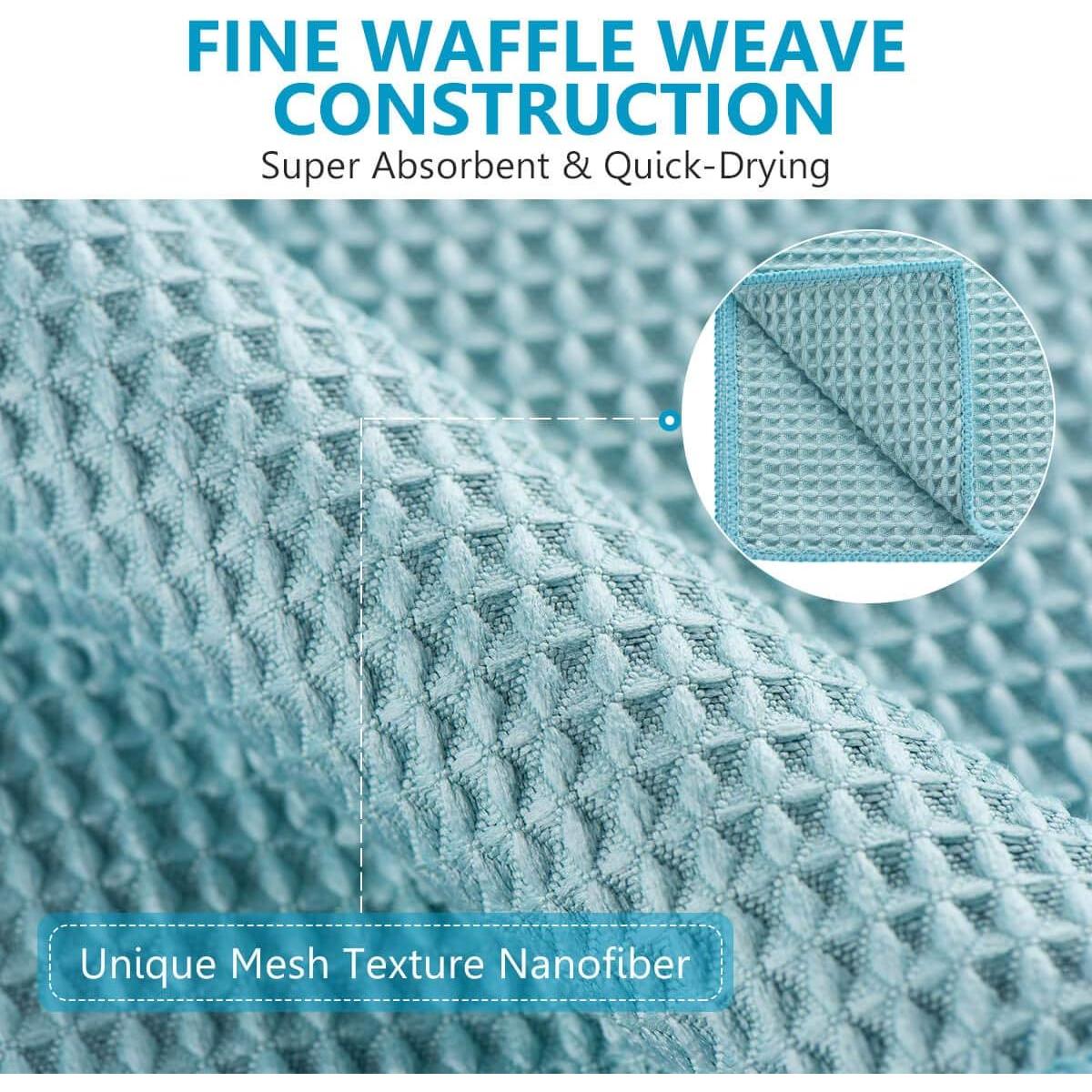 Paquete de 8 Toallas de Microfibra Buwei 30x30 cm Azul