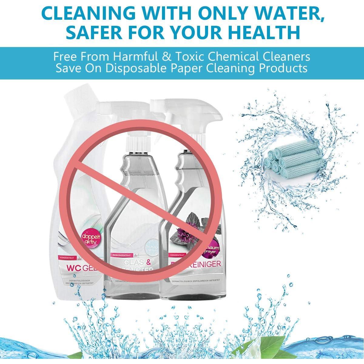 Paquete de 8 Toallas de Microfibra Buwei 30x30 cm Azul