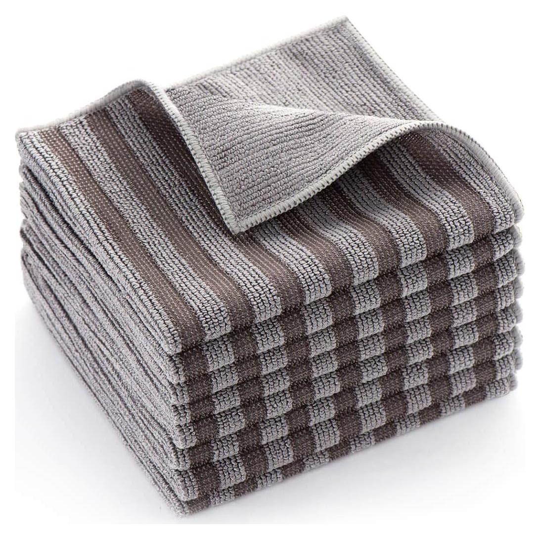 Paquete de 8 Paños de Microfibra Buwei 30x30 cm Sin Rayas