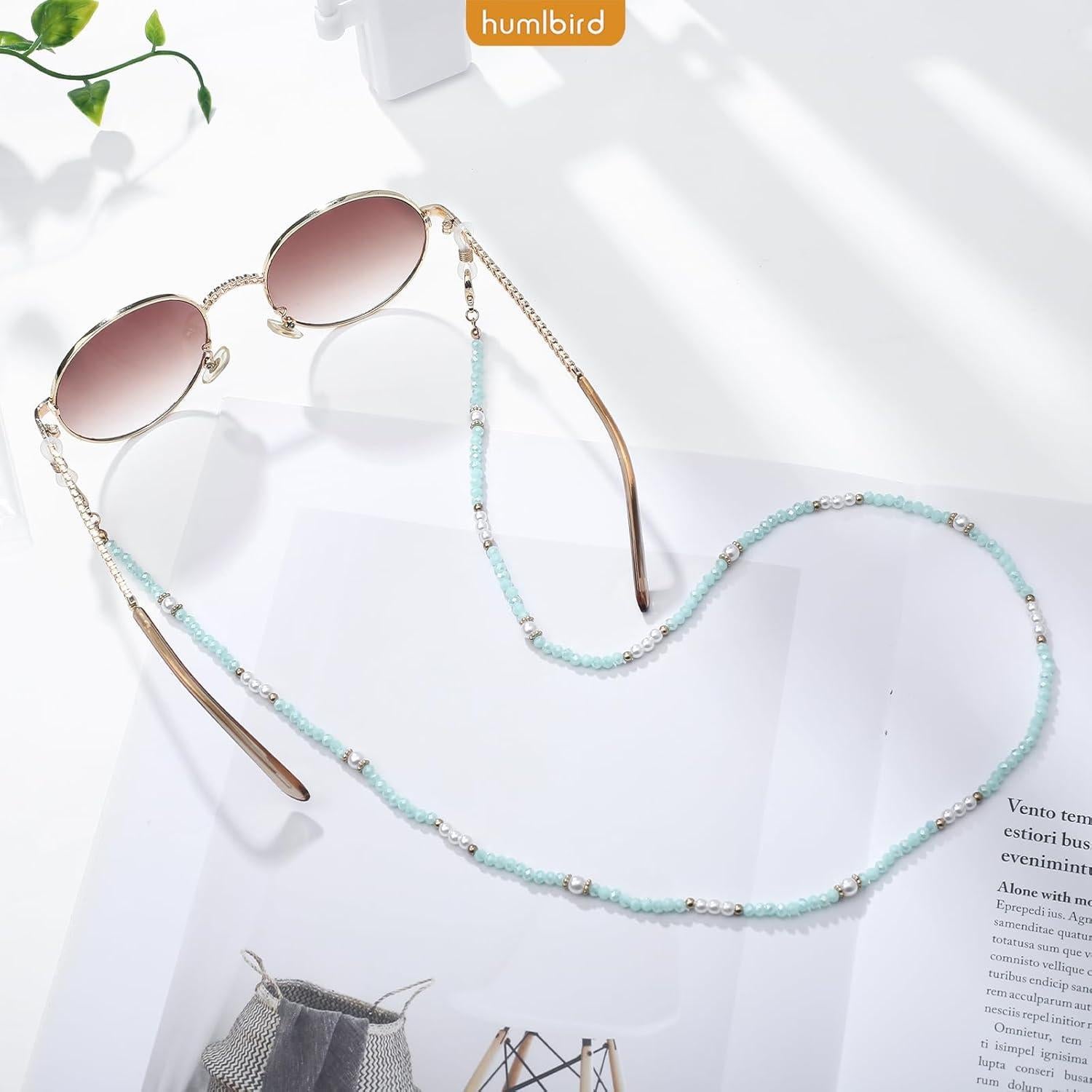 Cadena de Gafas Humlbird Azul para Mujeres 73 cm Ligera